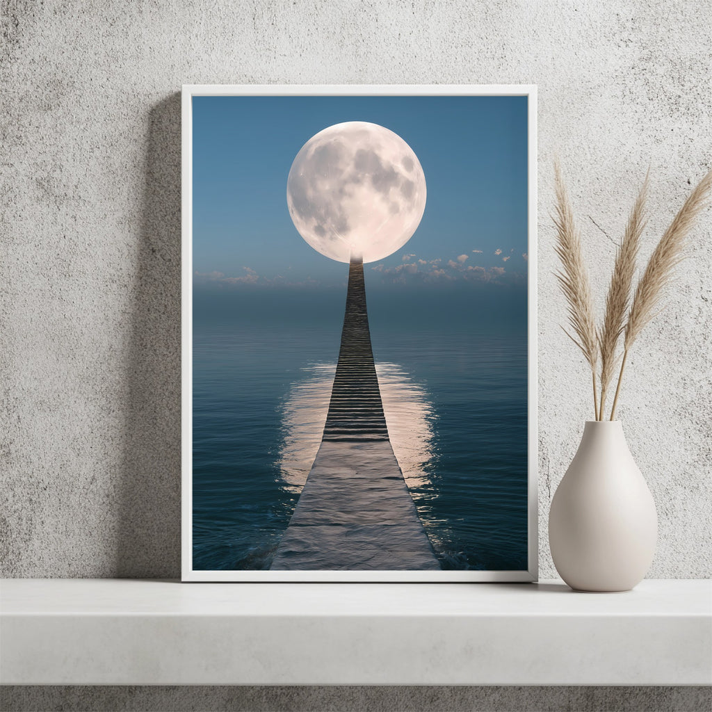 Steg zum Vollmond Poster – Raumansicht 2