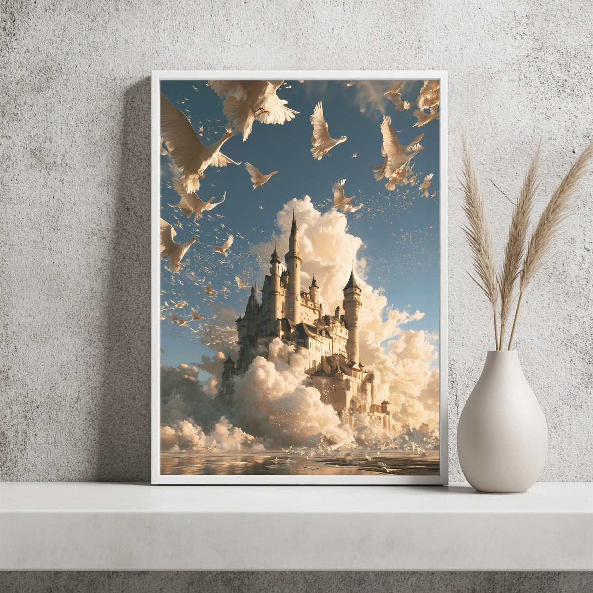 Schloss in den Wolken Poster – Raumansicht 2