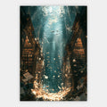 Unterwasser Bibliothek Poster – Freisteller