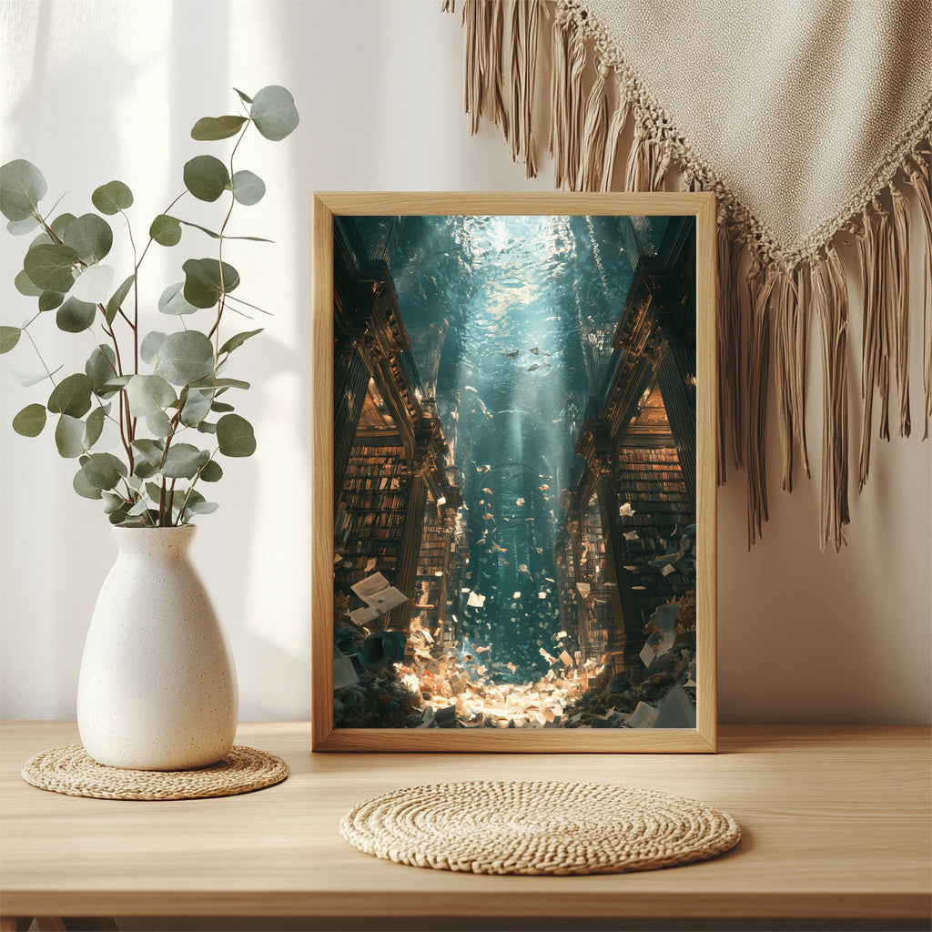 Unterwasser Bibliothek Poster – Raumansicht 3