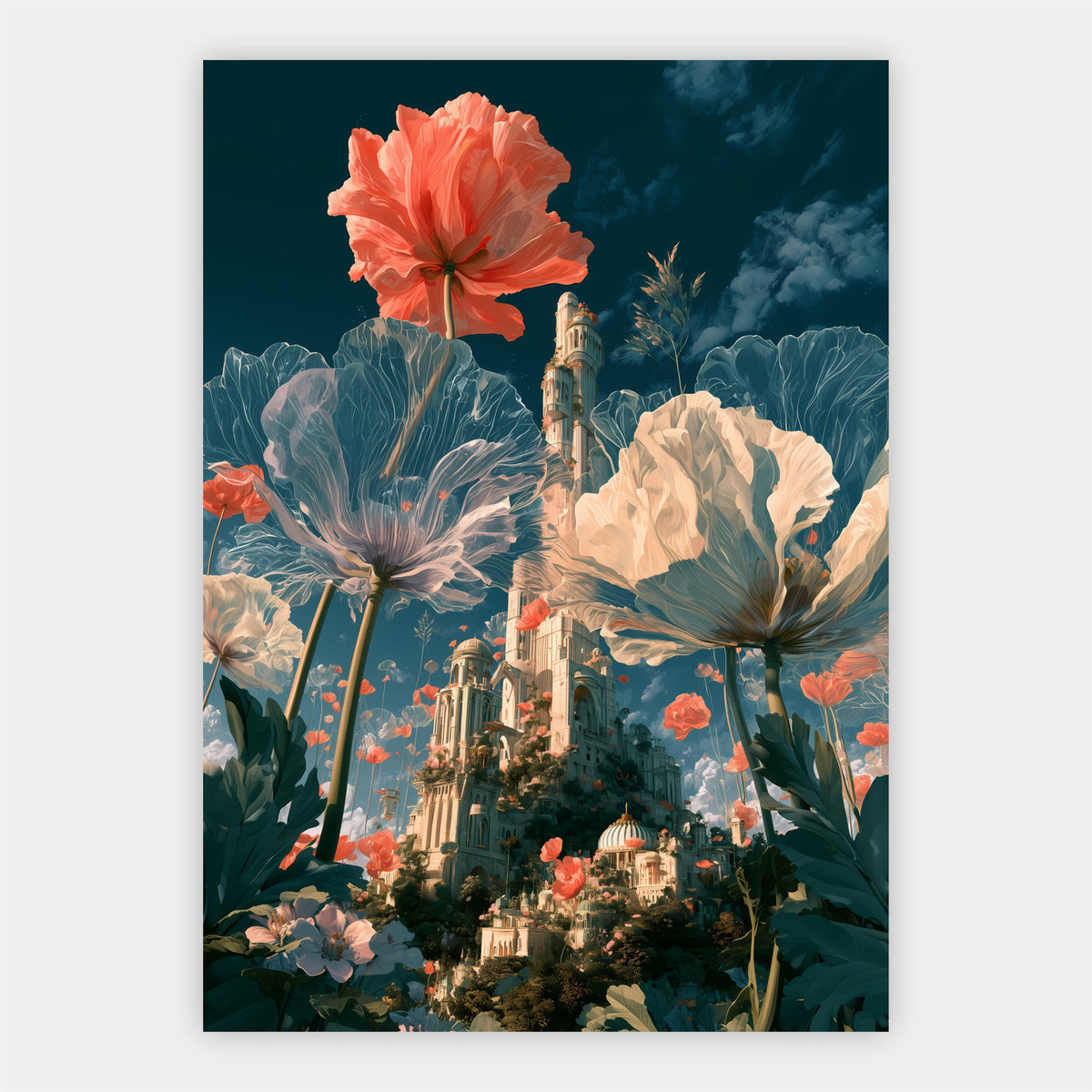 Blumenstadt im Riesenformat Poster – Freisteller