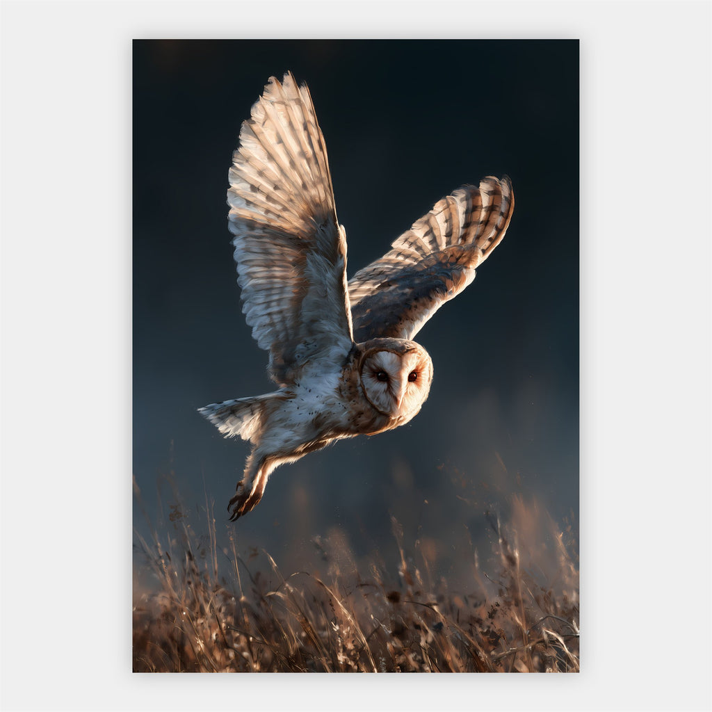 Fliegende Schleiereule Poster – Freisteller