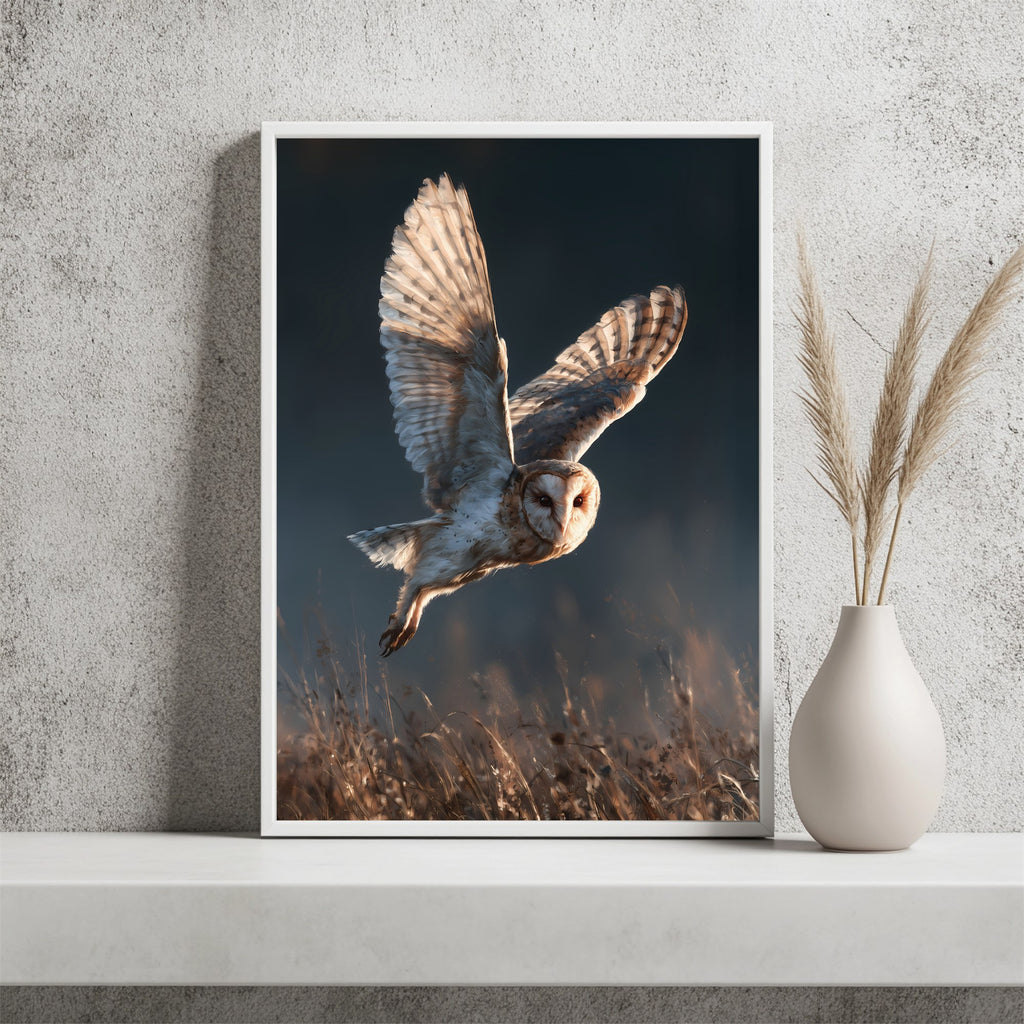 Fliegende Schleiereule Poster – Raumansicht 2