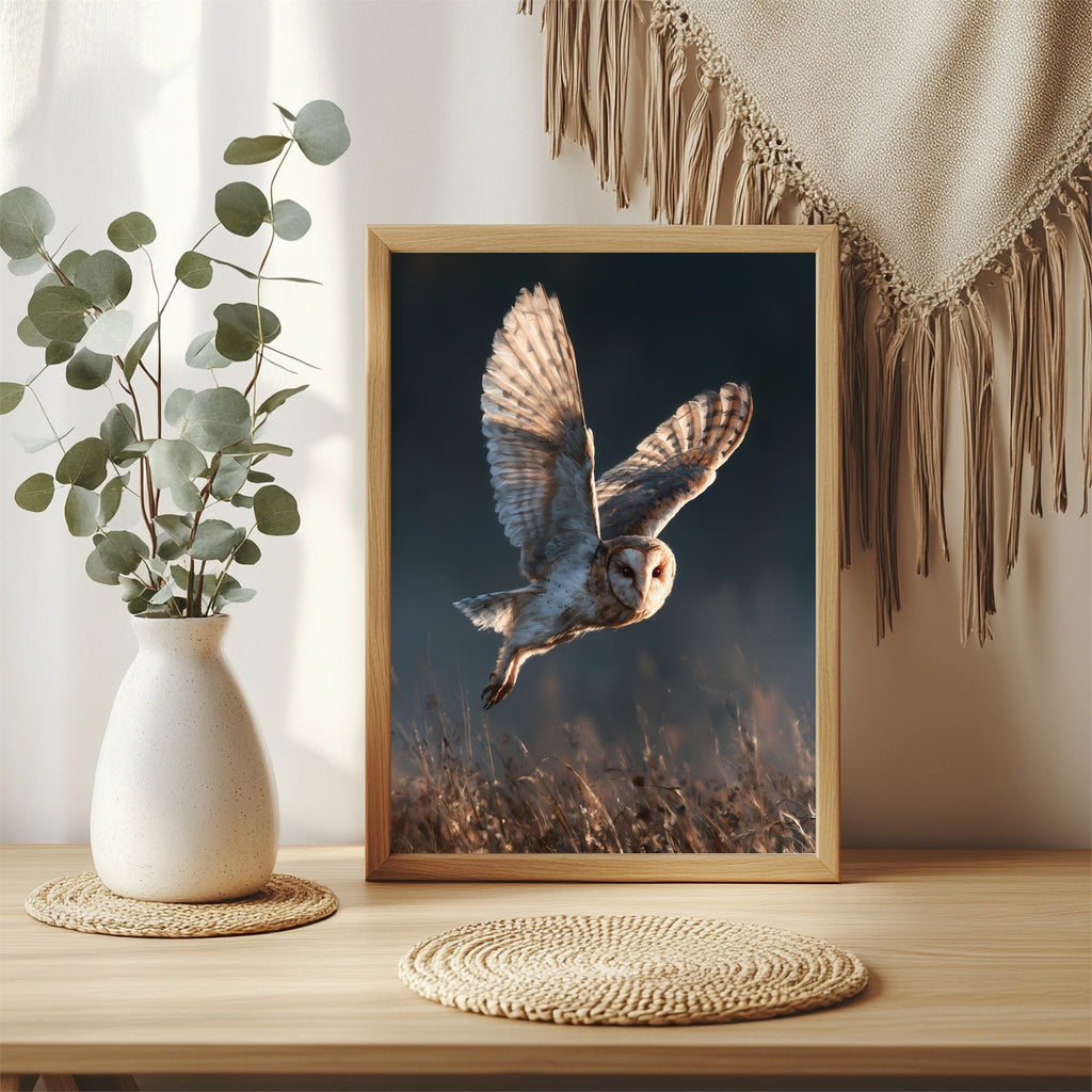 Fliegende Schleiereule Poster – Raumansicht 3
