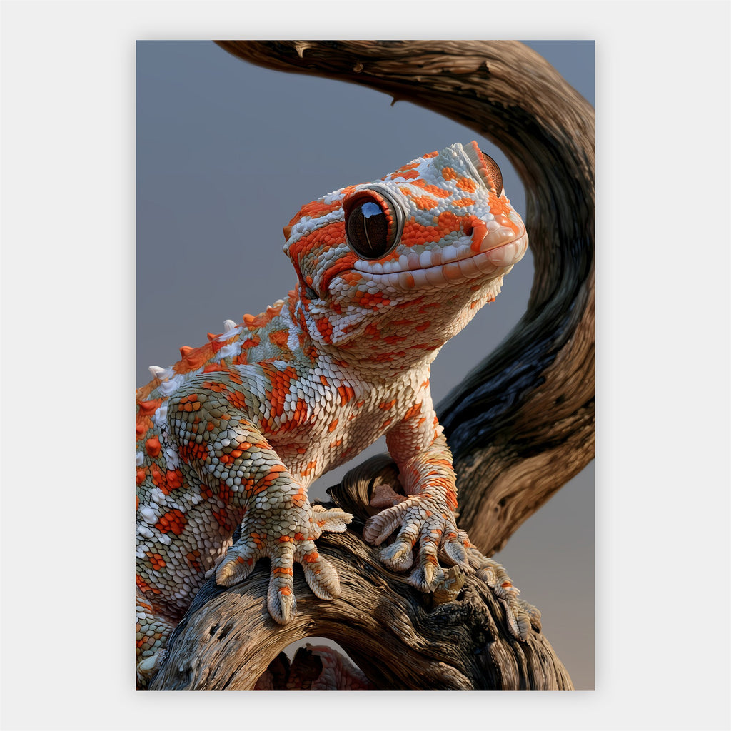Orangefarbener Gecko Poster – Freisteller