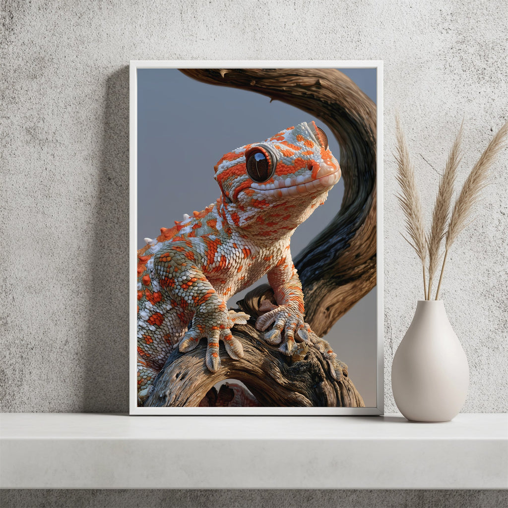 Orangefarbener Gecko Poster – Raumansicht 2