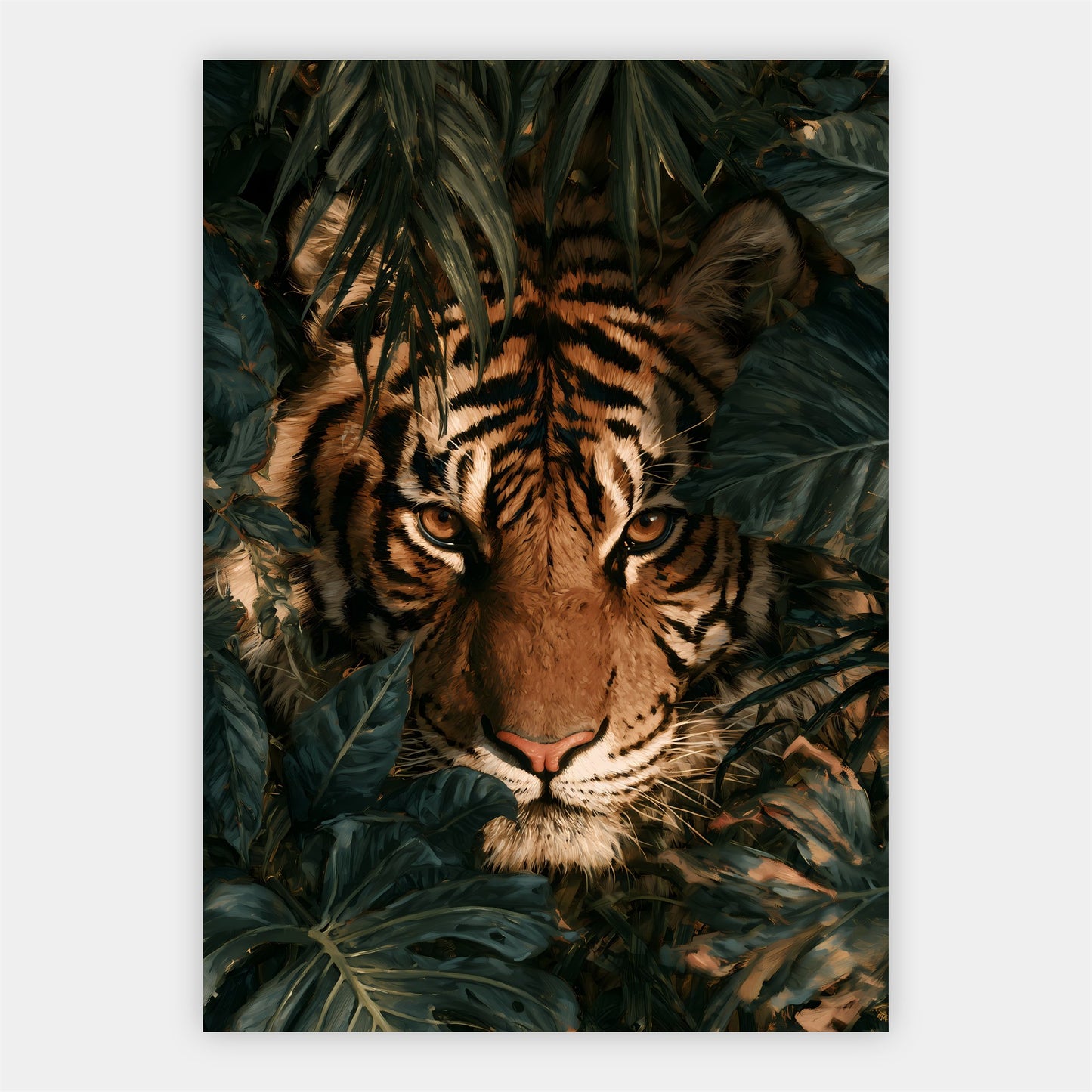 Tiger im Blätterdschungel Poster – Freisteller