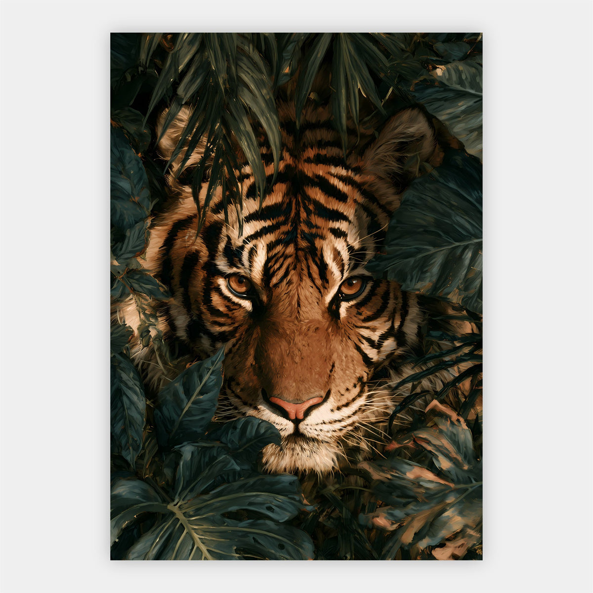 Tiger im Blätterdschungel Poster – Freisteller