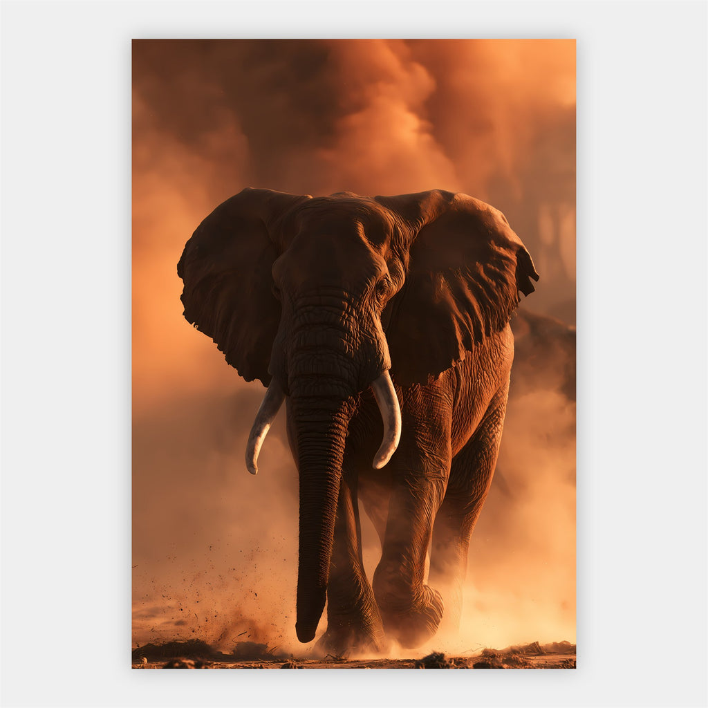 Elefant im Staub Poster – Freisteller