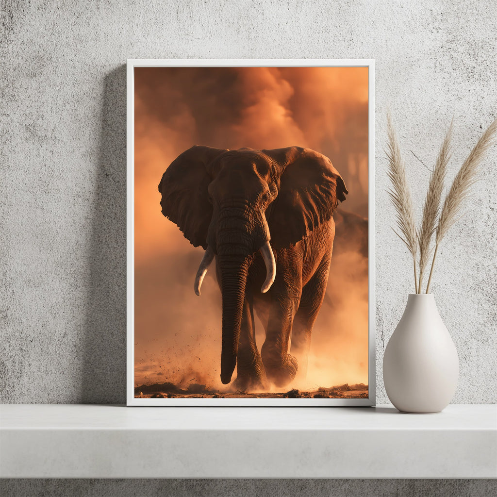 Elefant im Staub Poster – Raumansicht 2