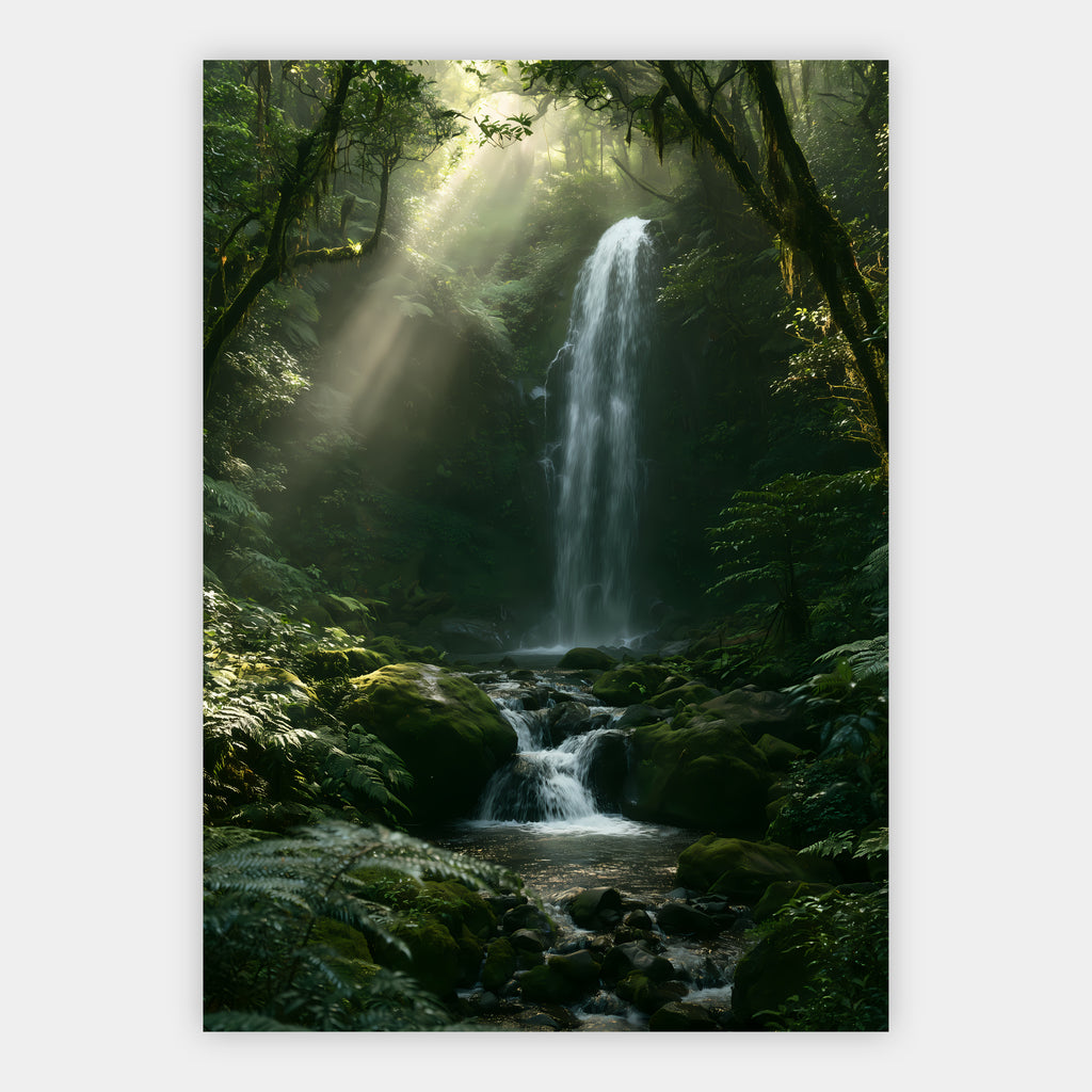 Waldwasserfall Poster – Freisteller