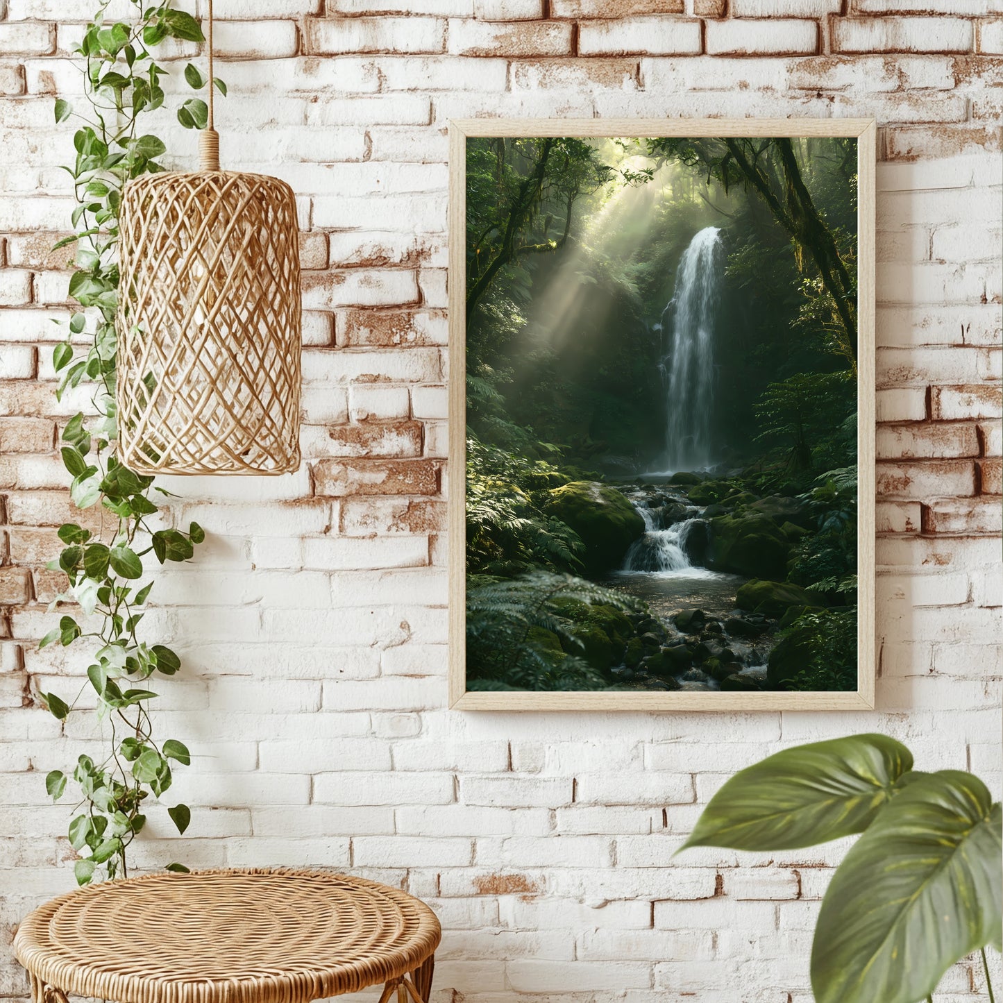 Waldwasserfall Poster – Raumansicht 1