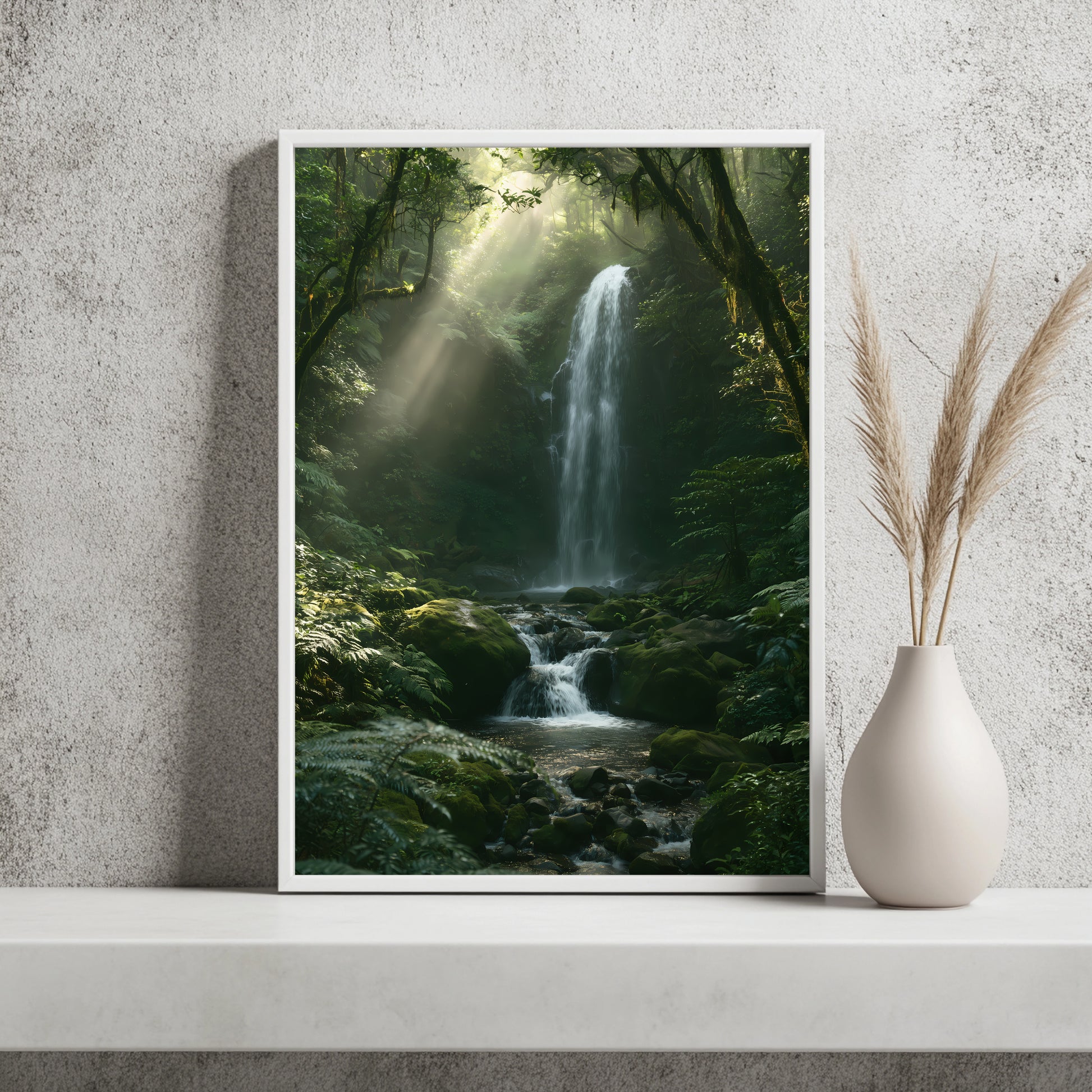 Waldwasserfall Poster – Raumansicht 2