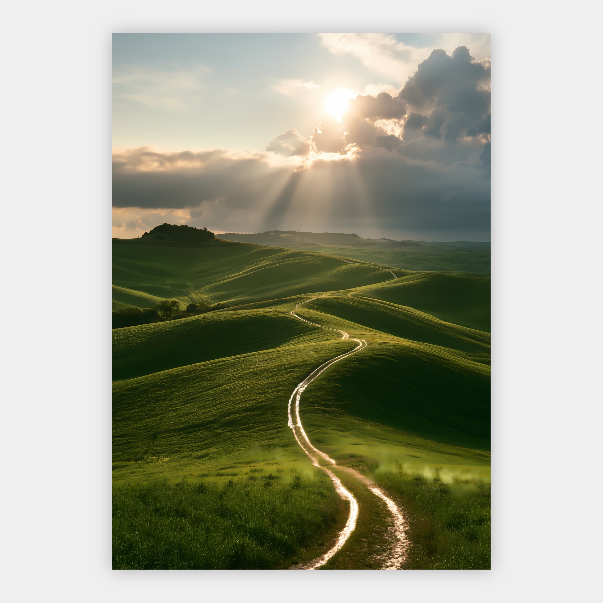 Grüne Hügellandschaft Poster – Freisteller