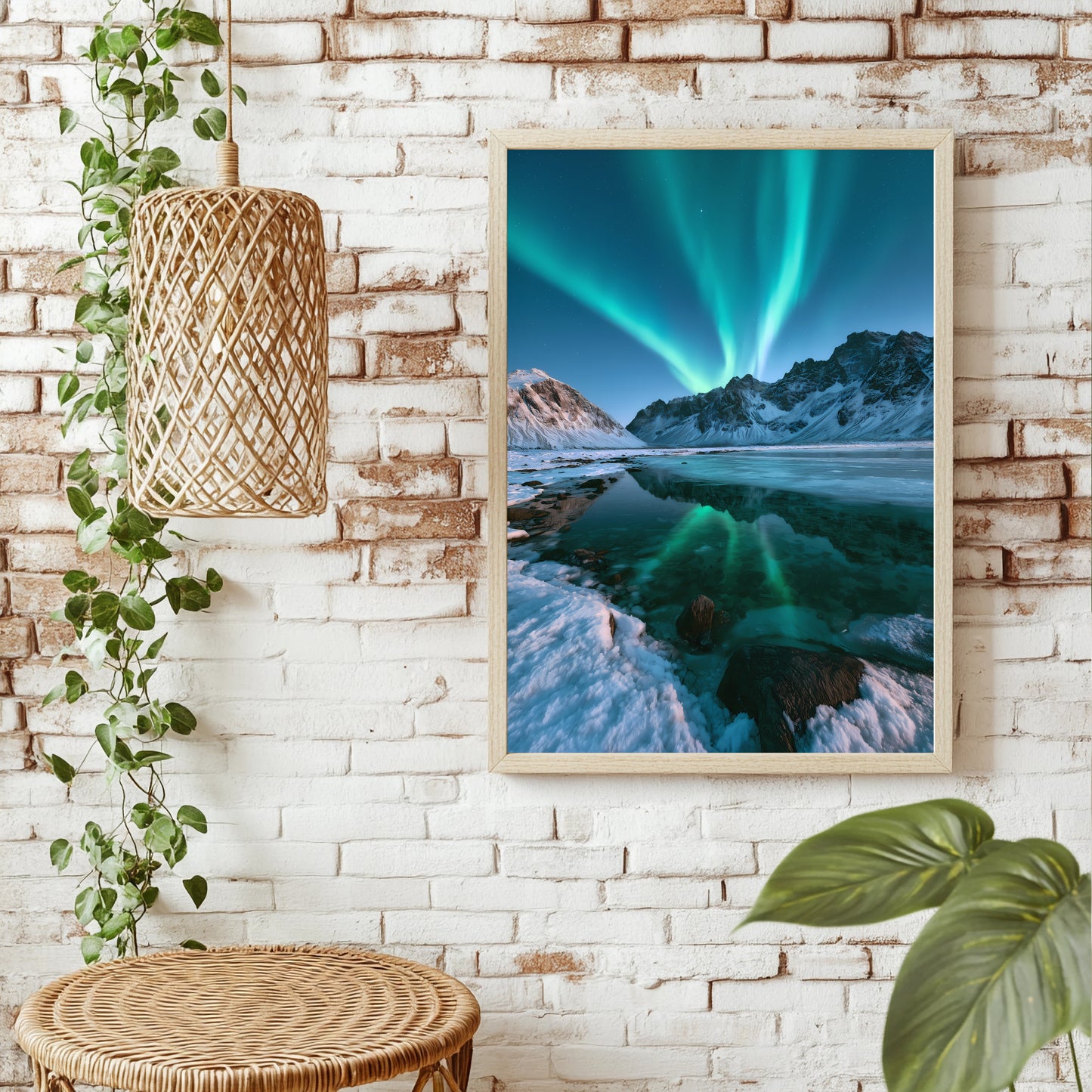 Polarlicht am Eissee Poster – Raumansicht 1