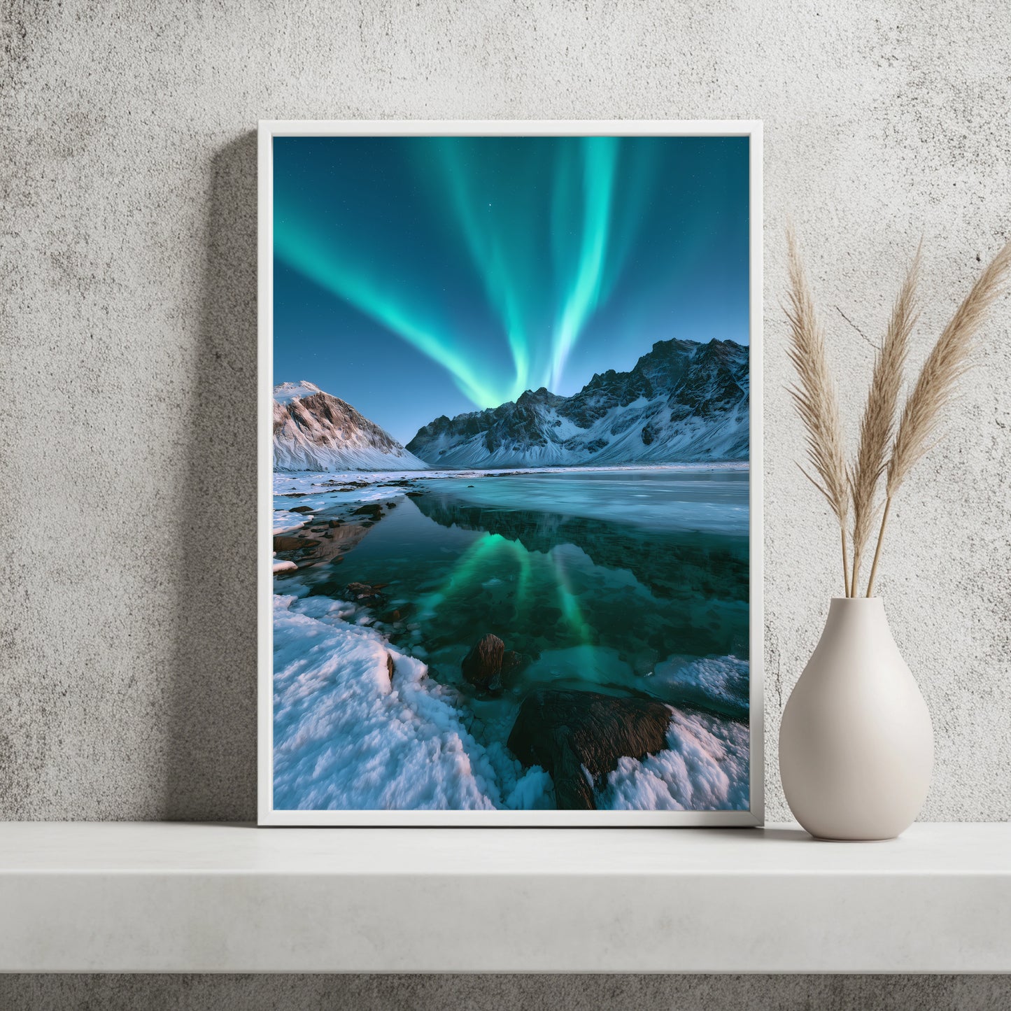 Polarlicht am Eissee Poster – Raumansicht 2