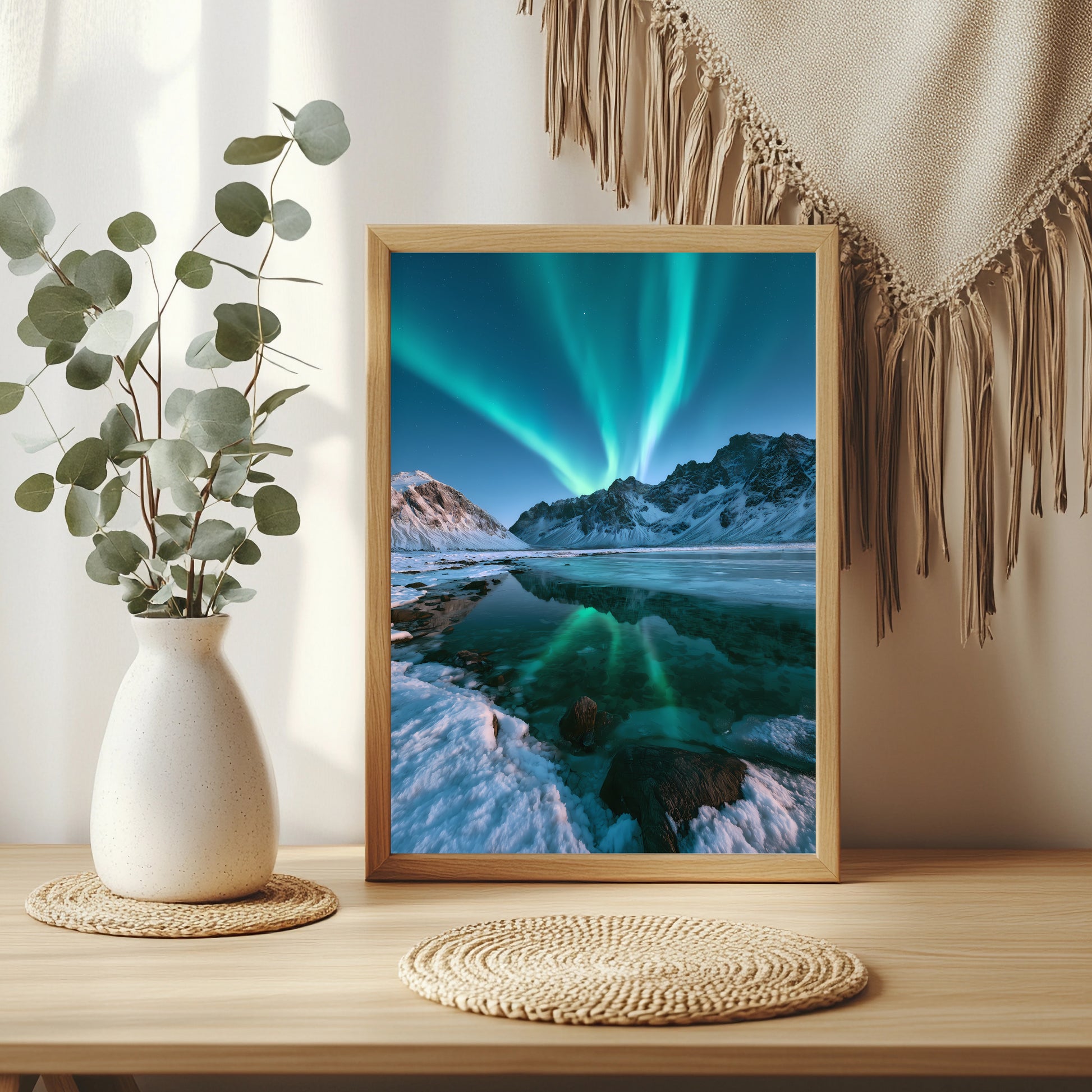 Polarlicht am Eissee Poster – Raumansicht 3