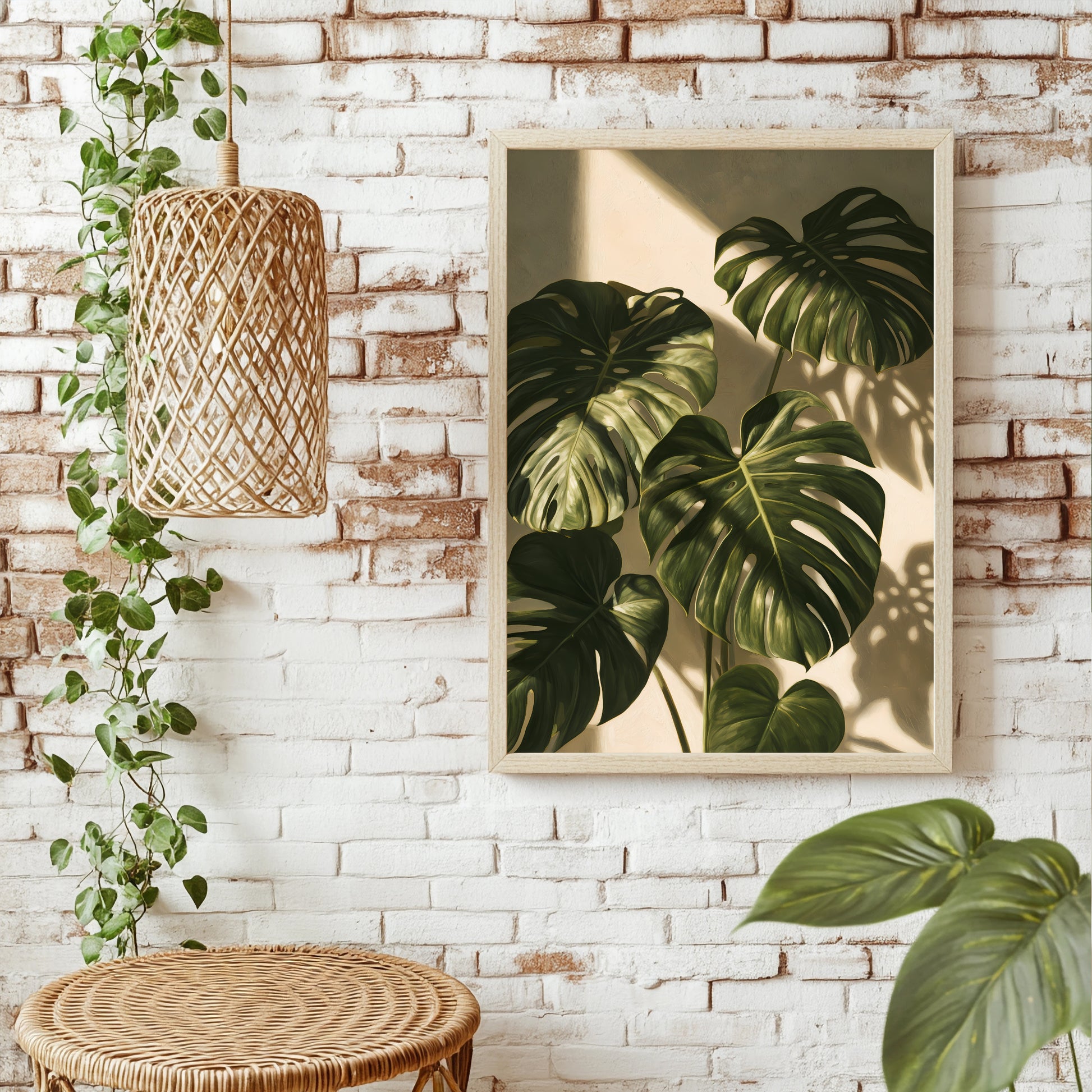 Monstera-Schatten Poster – Raumansicht 1