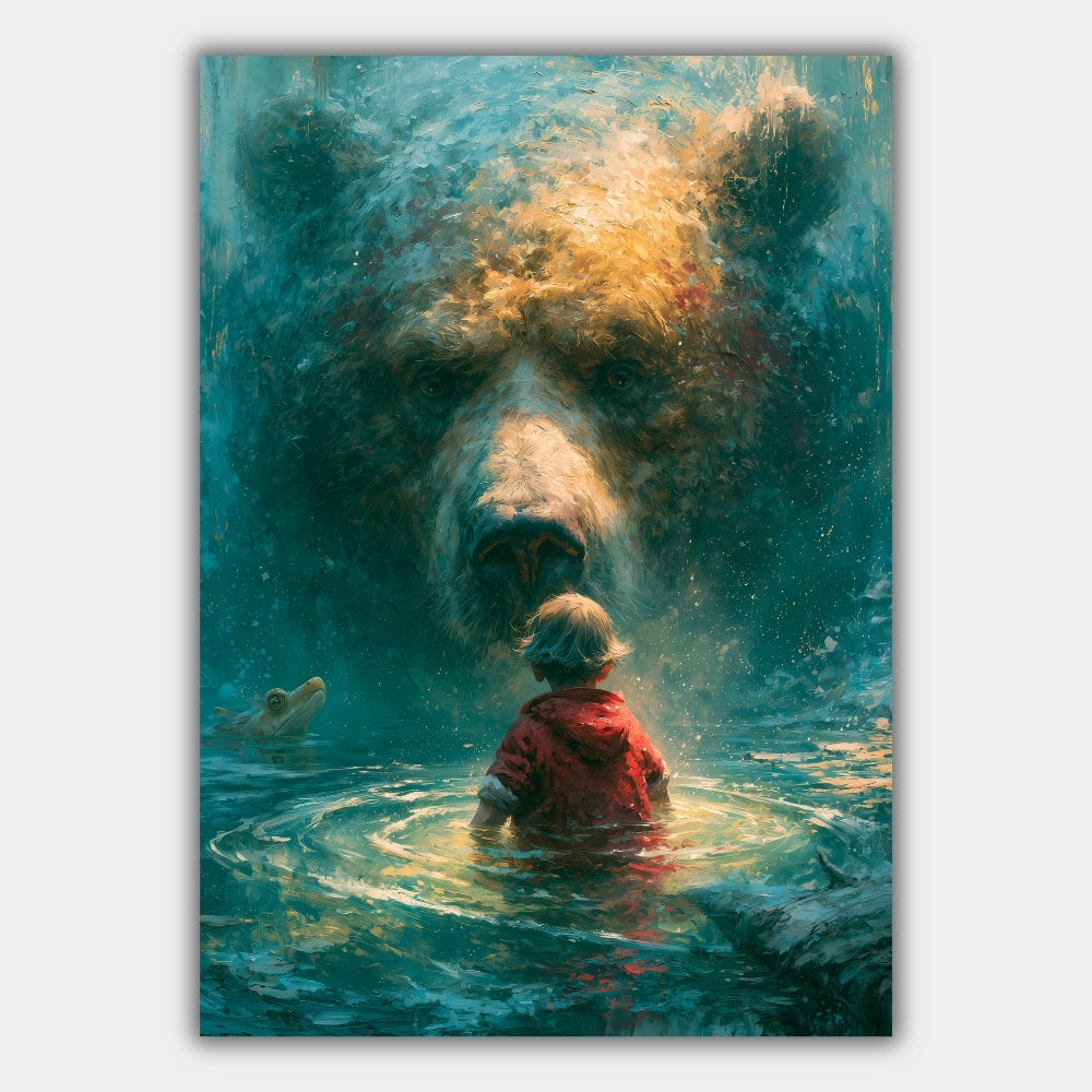 Junge und Bär Surreal Poster – Produktansicht 1