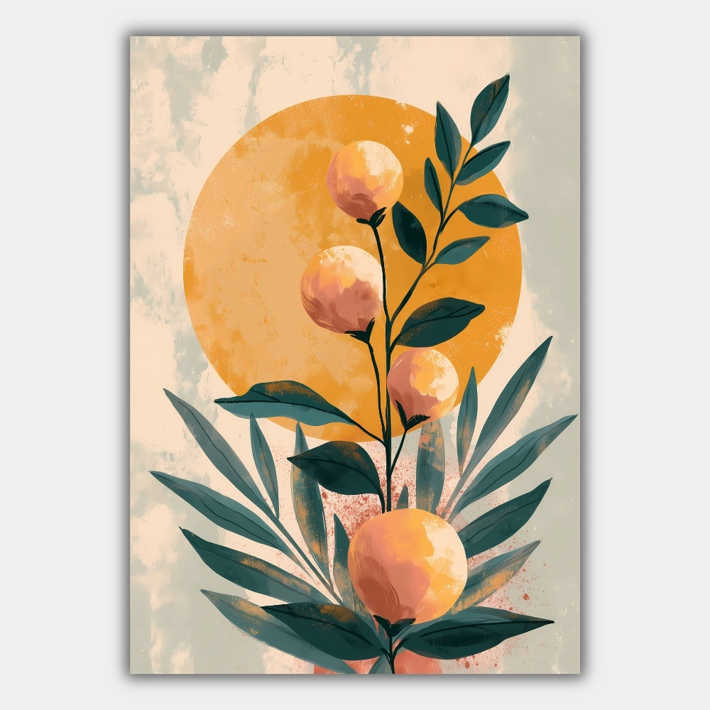 Zitrus Botanik Minimalistisch Boho Poster – Produktansicht 1