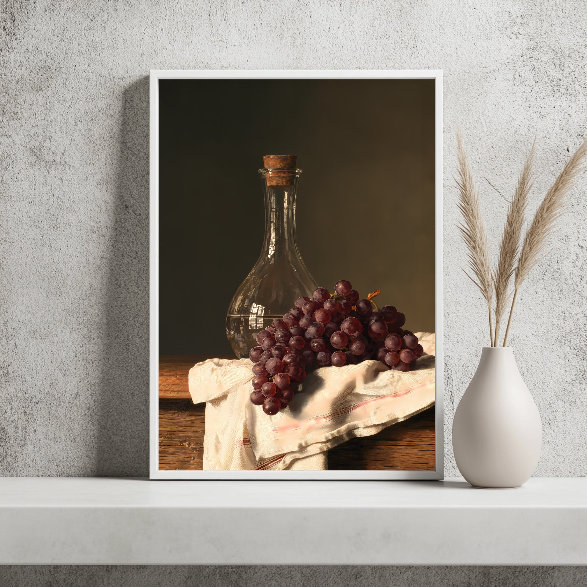 Trauben und Karaffe Poster – Raumansicht 2