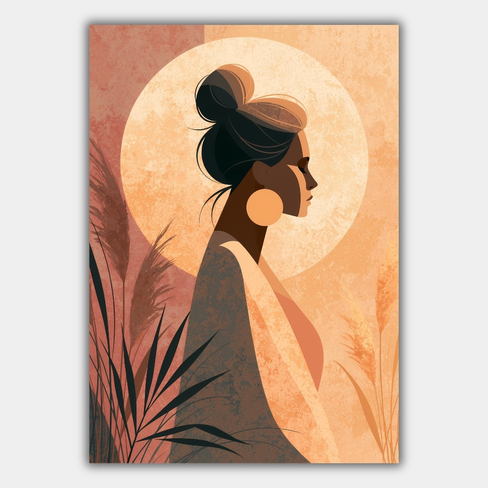 Frau Silhouette Minimalistisch Poster – Produktansicht 1