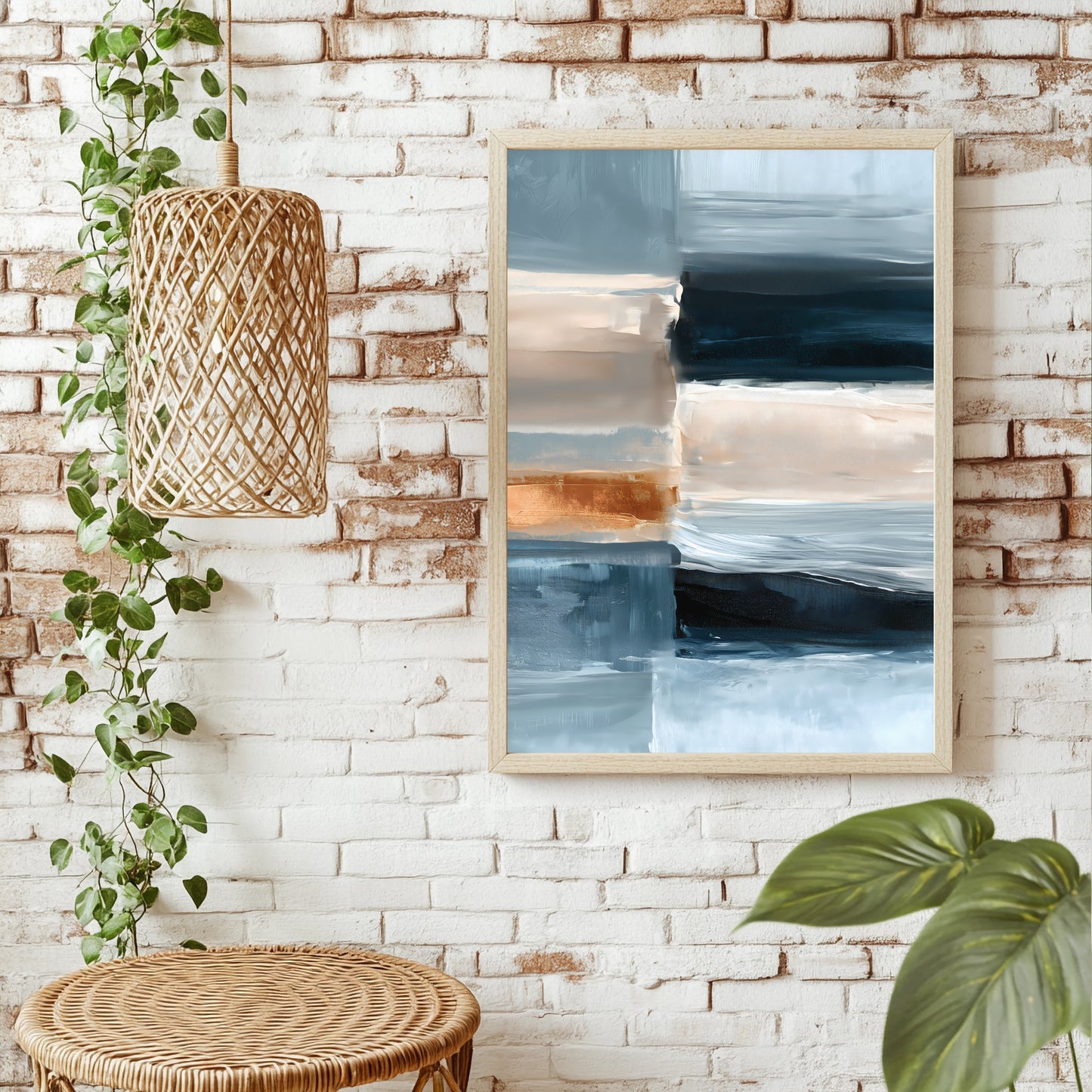 Blaue Farbfelder Poster – Raumansicht 1