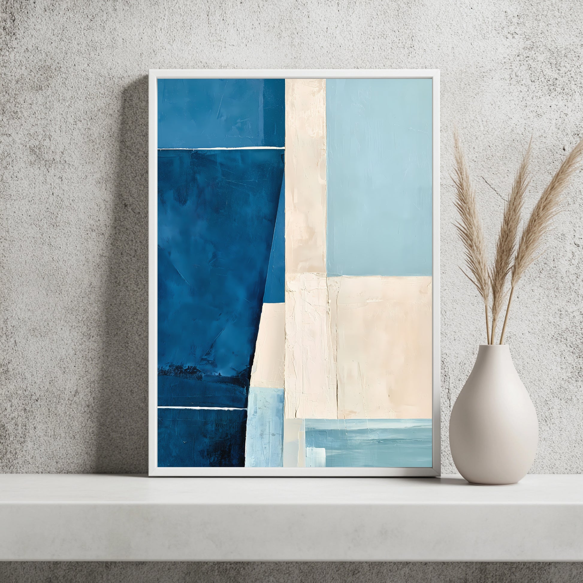 Küstenblaue Flächen Poster – Raumansicht 2