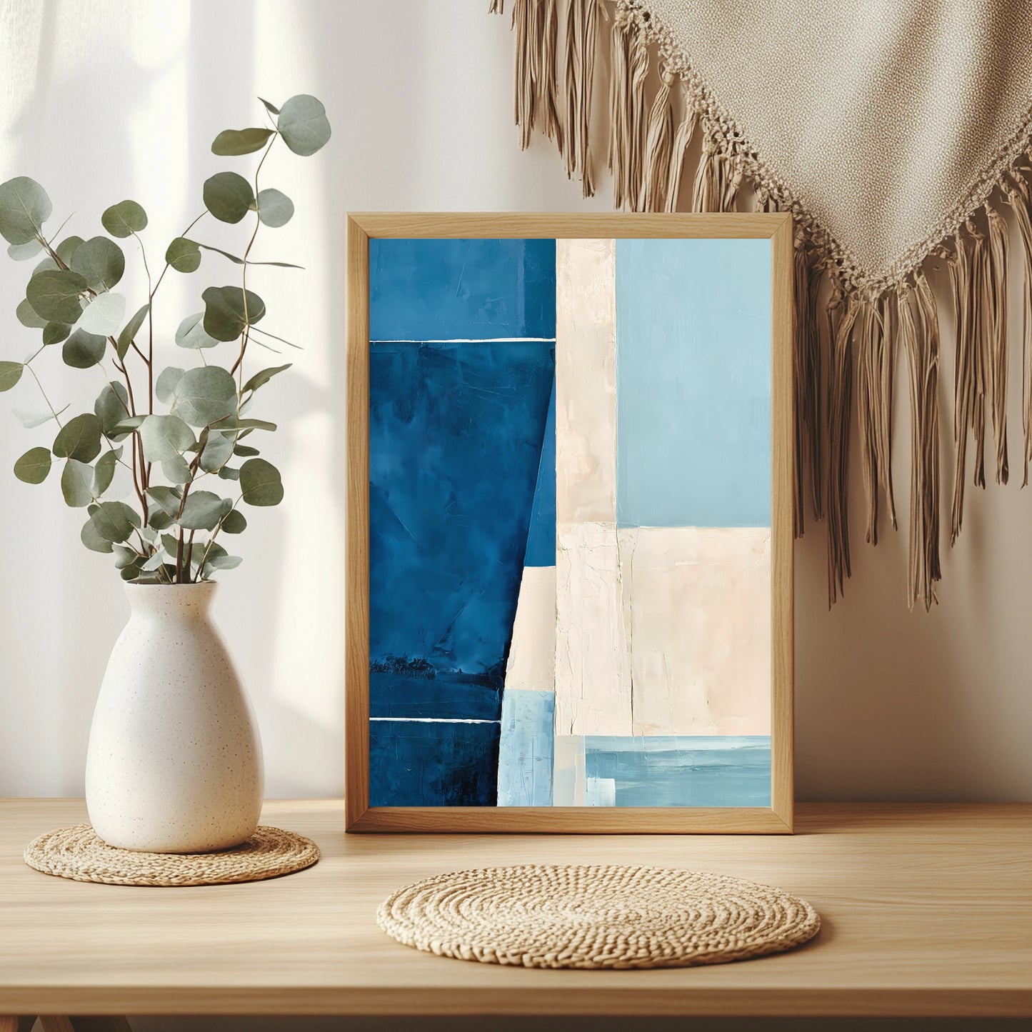 Küstenblaue Flächen Poster – Raumansicht 3