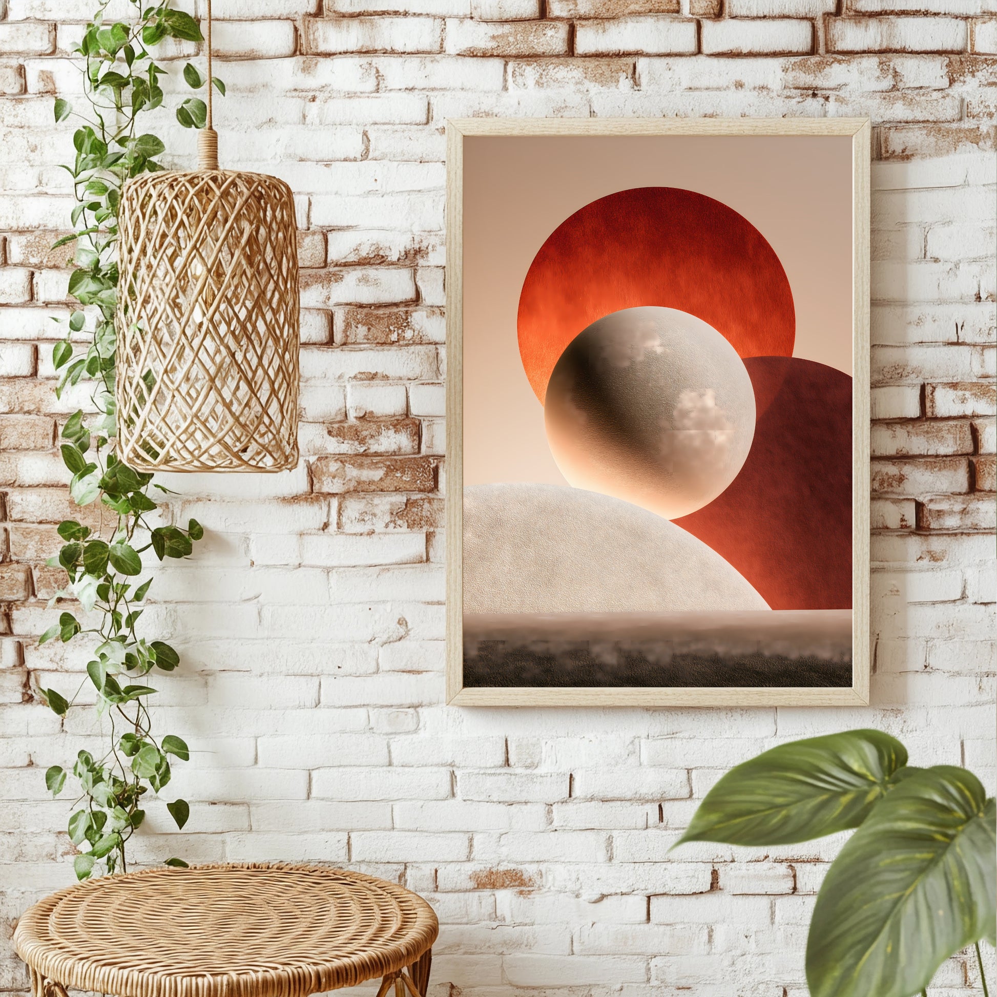 Tonfarbene Kreise Poster – Raumansicht 1