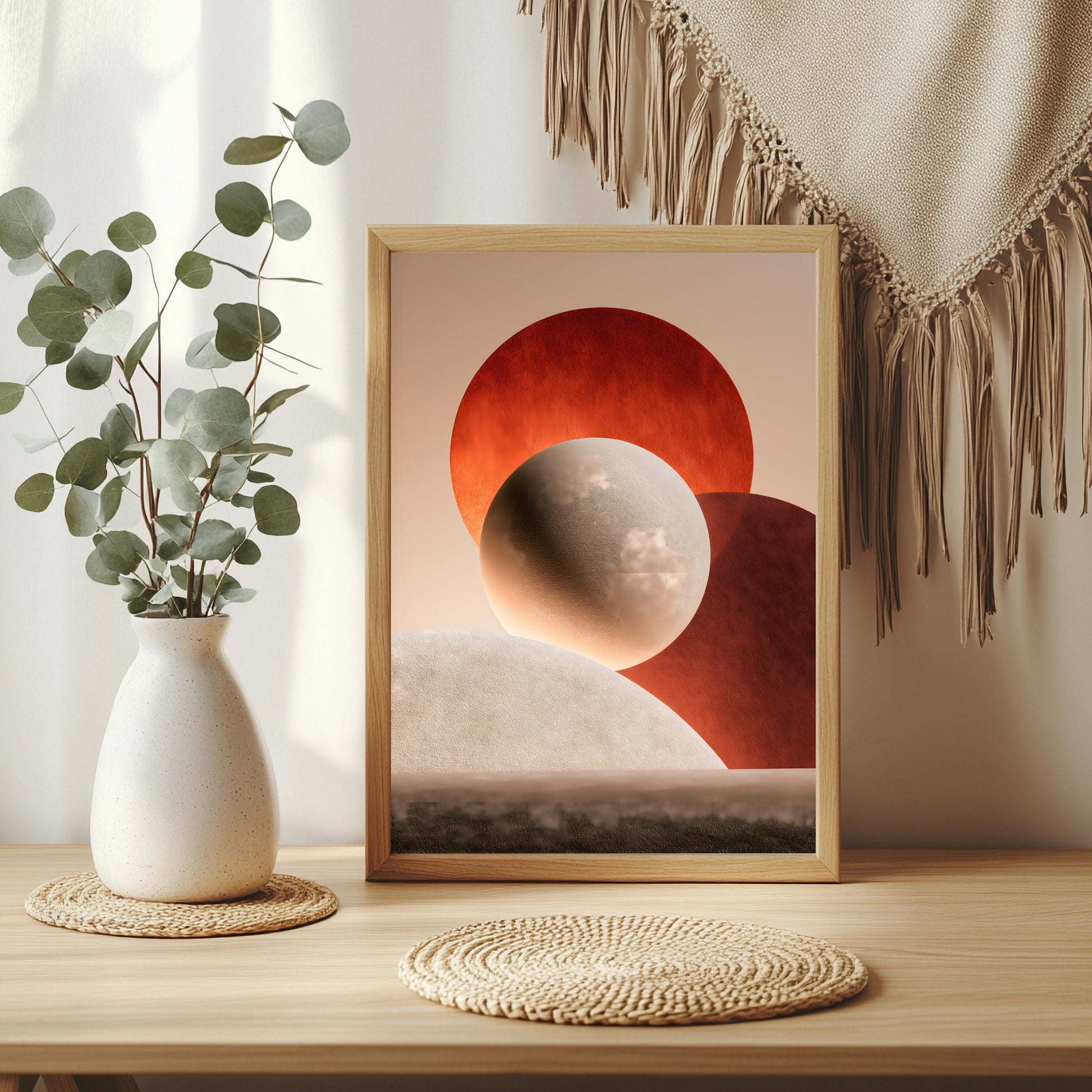 Tonfarbene Kreise Poster – Raumansicht 3