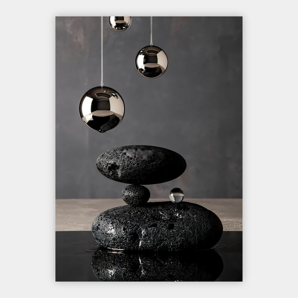 Chrom und Flusskiesel Poster – Freisteller