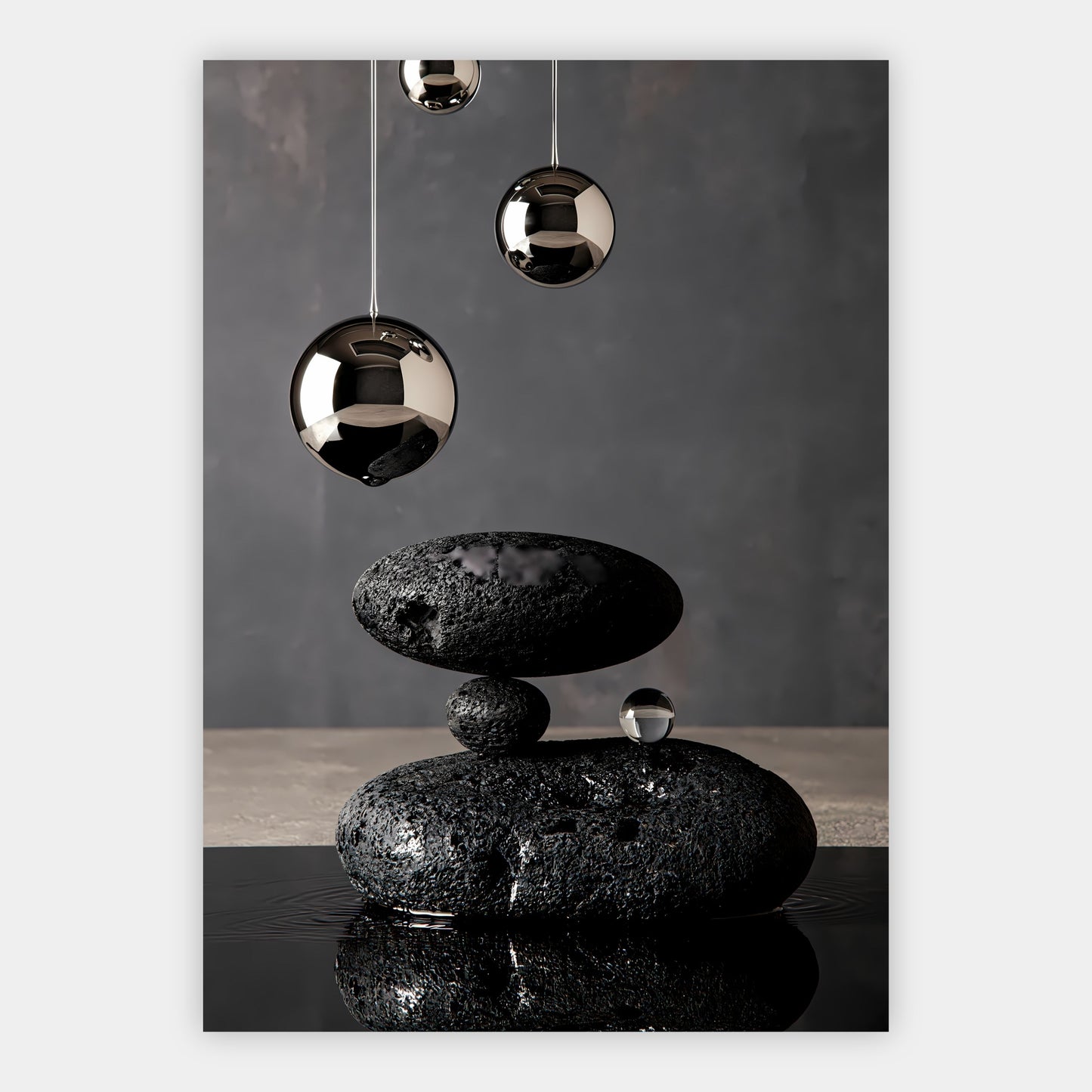 Chrom und Flusskiesel Poster – Freisteller