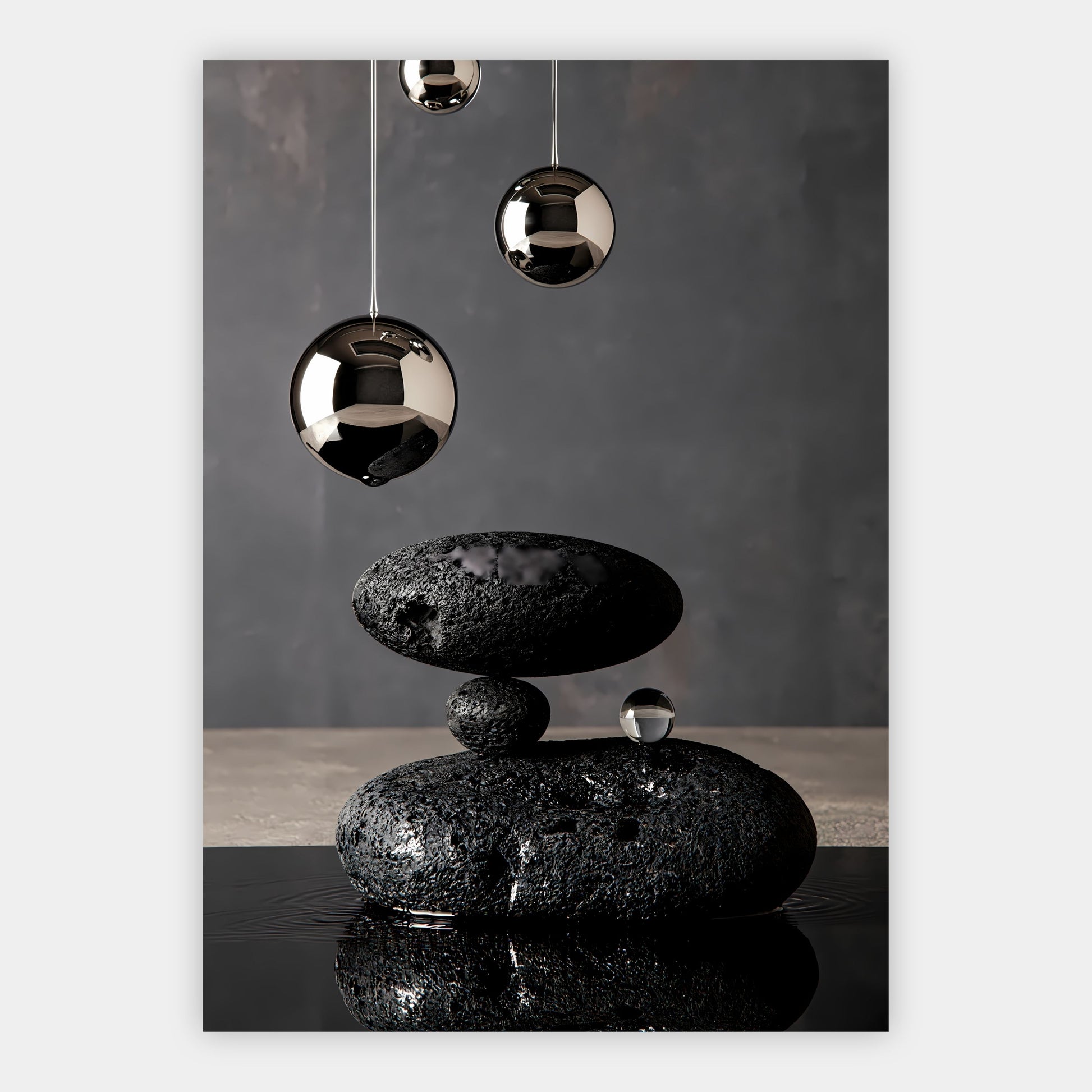 Chrom und Flusskiesel Poster – Freisteller
