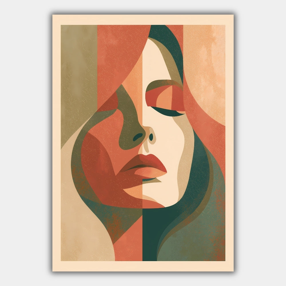 Abstraktes Frauen Portrait Poster – Produktansicht 1