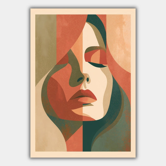 Abstraktes Frauen Portrait Poster – Produktansicht 1