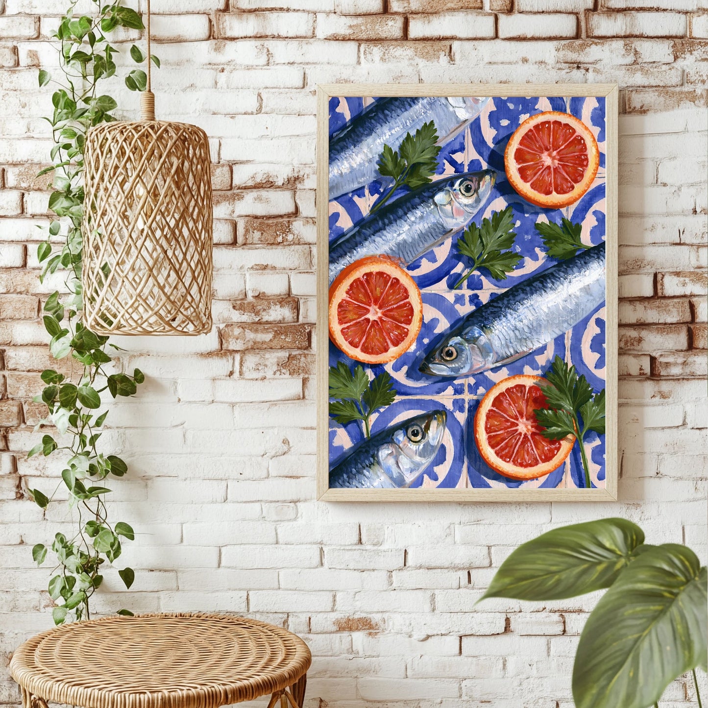 Sardinen und Zitrus Poster – Raumansicht 1