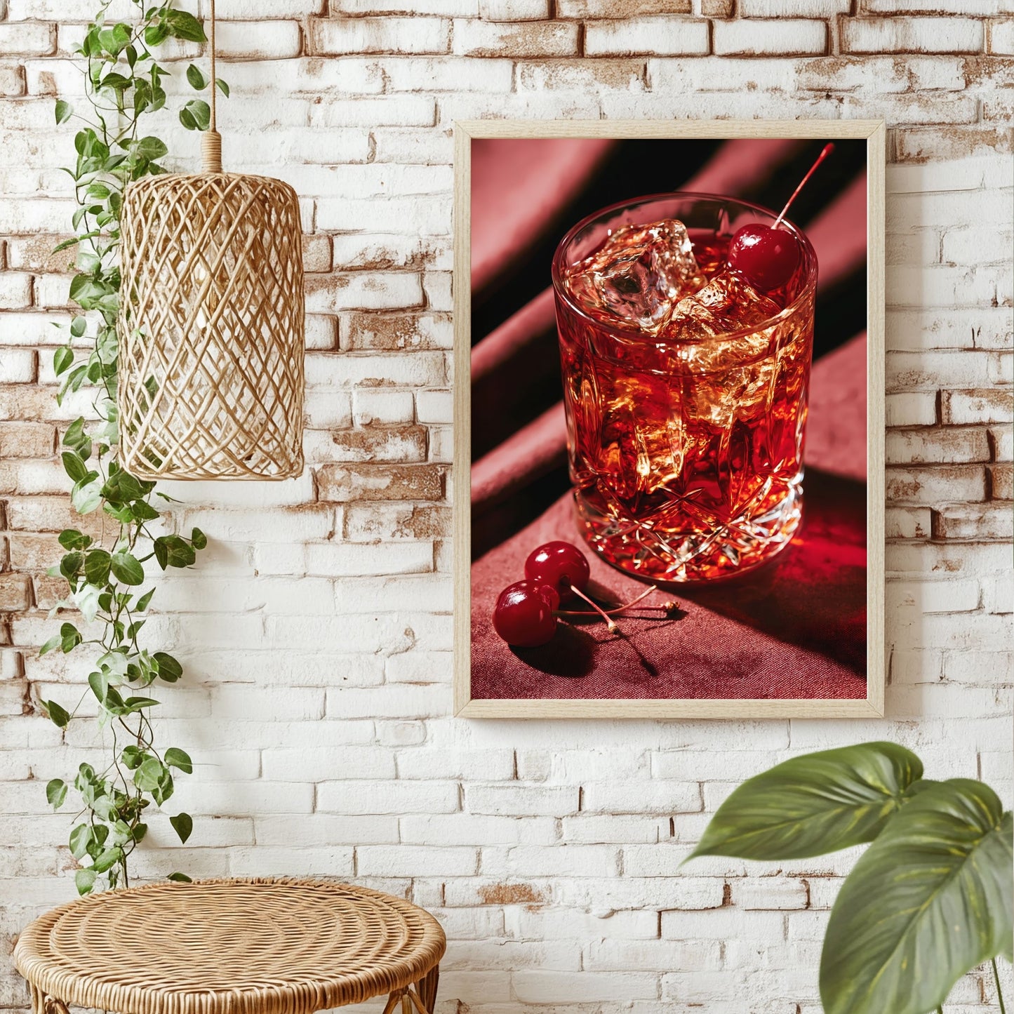 Cocktail und Kirschen Poster – Raumansicht 1