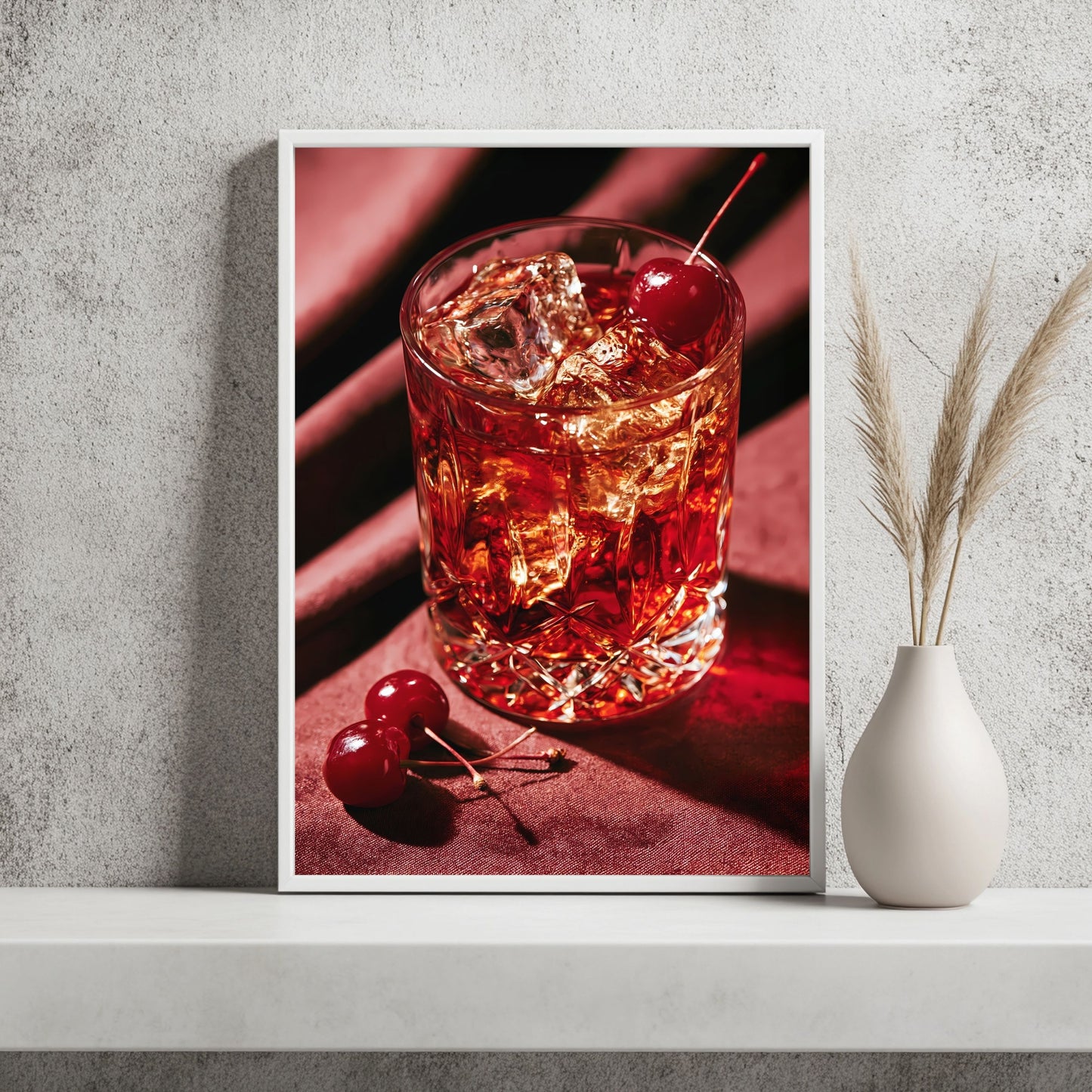 Cocktail und Kirschen Poster – Raumansicht 2