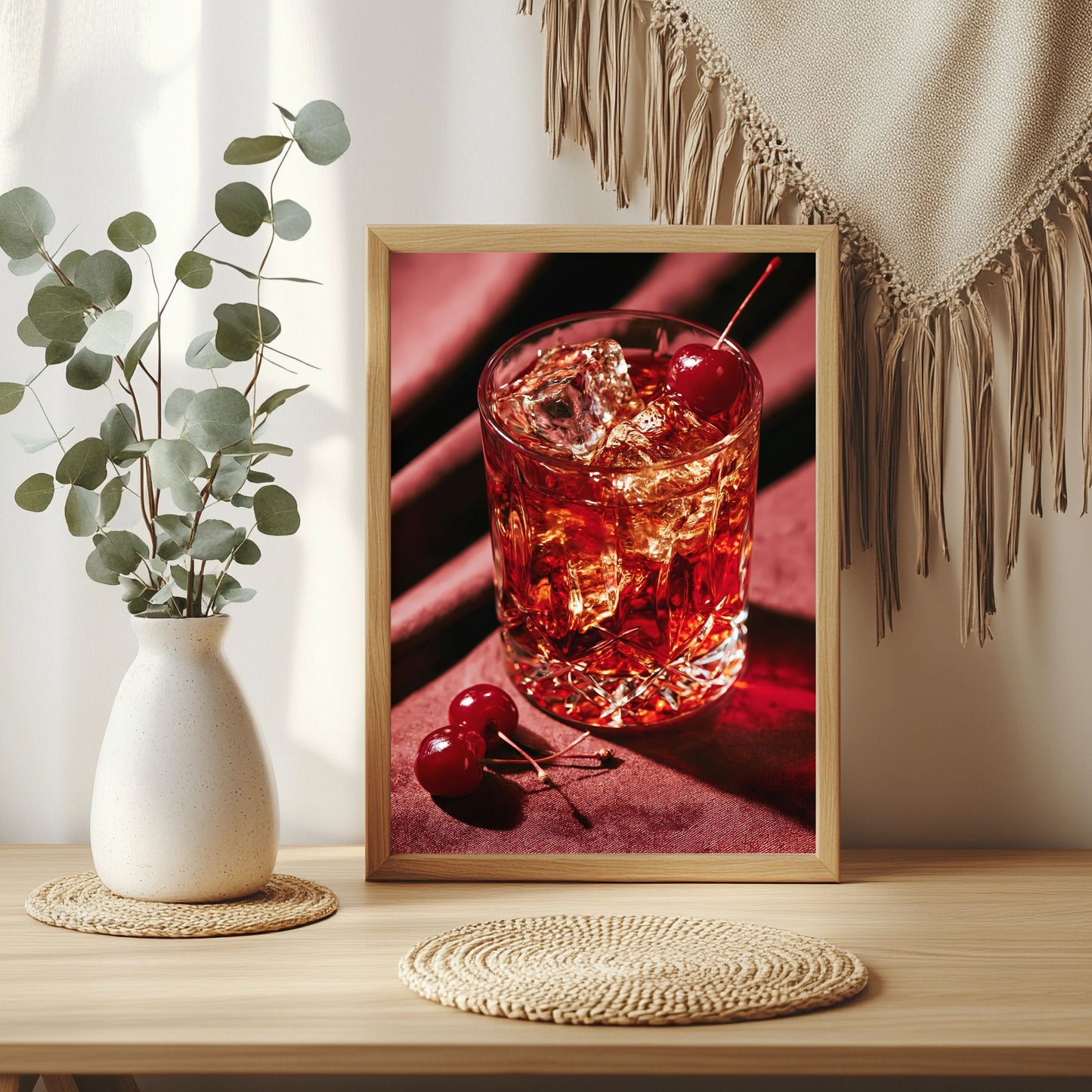Cocktail und Kirschen Poster – Raumansicht 3