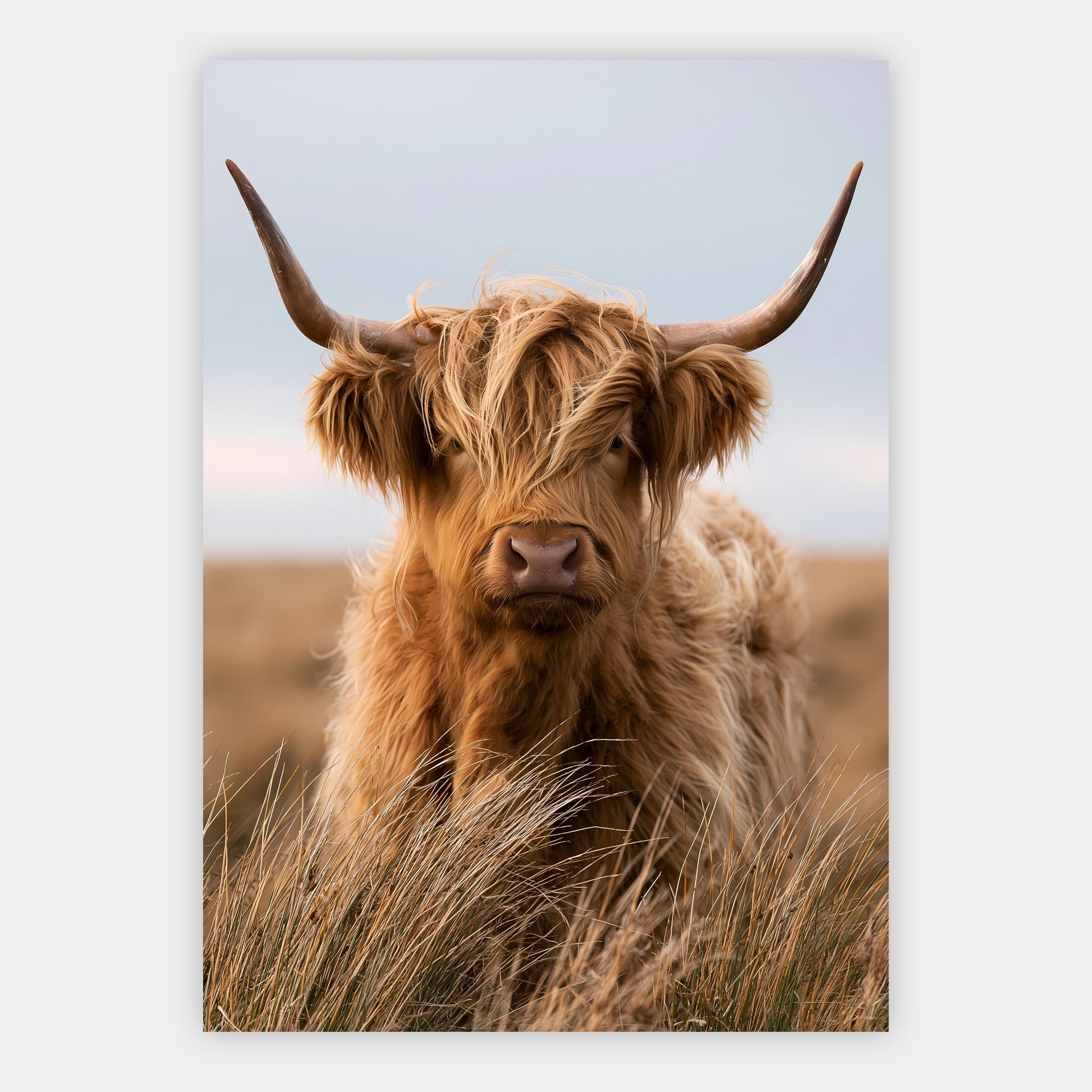 Highland-Rind im Wind Poster – Freisteller