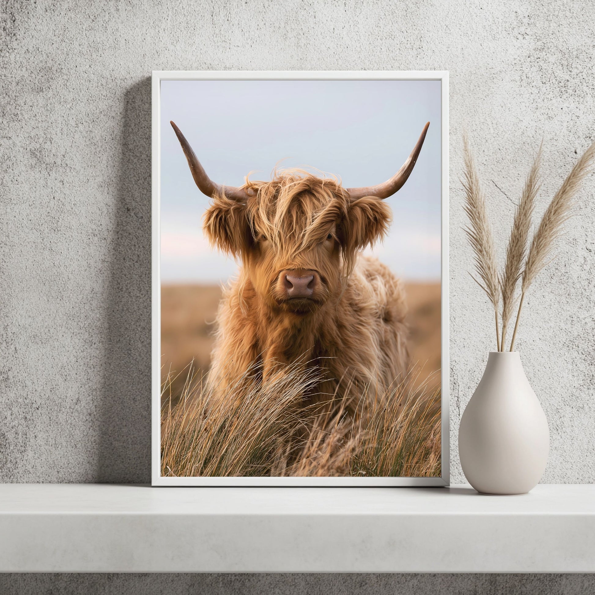 Highland-Rind im Wind Poster – Raumansicht 2