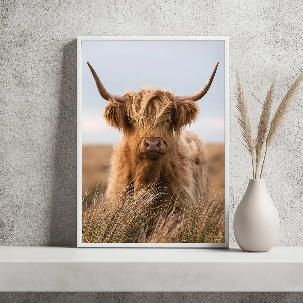 Highland-Rind im Wind Poster – Raumansicht 2