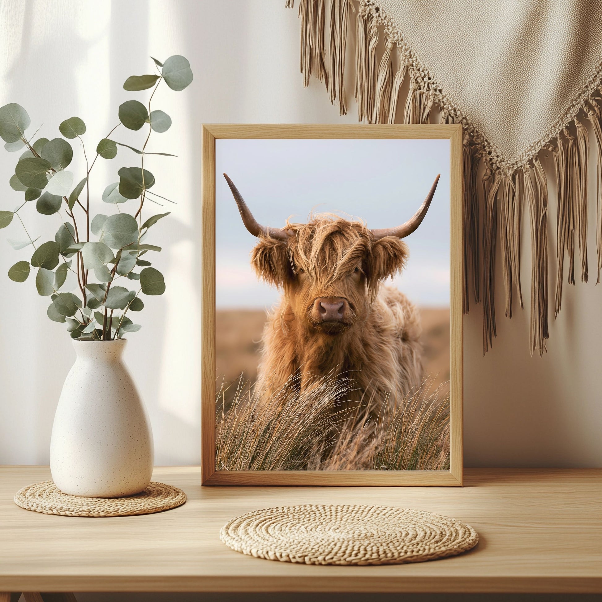 Highland-Rind im Wind Poster – Raumansicht 3