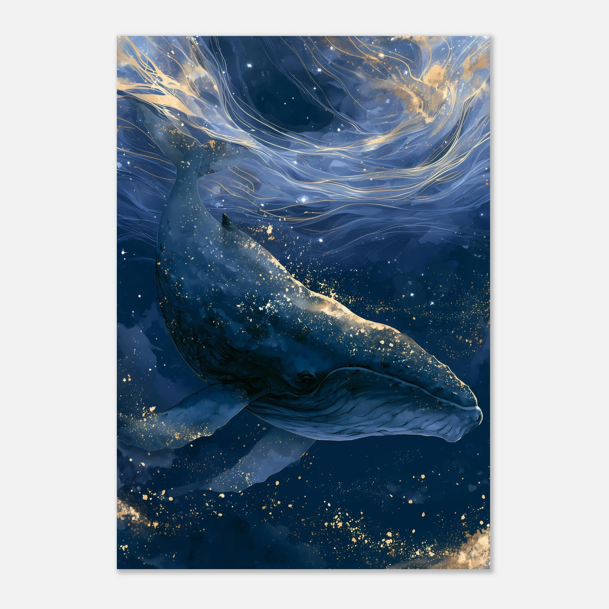 Wal unter dem Sternenhimmel Poster – Produktansicht 3