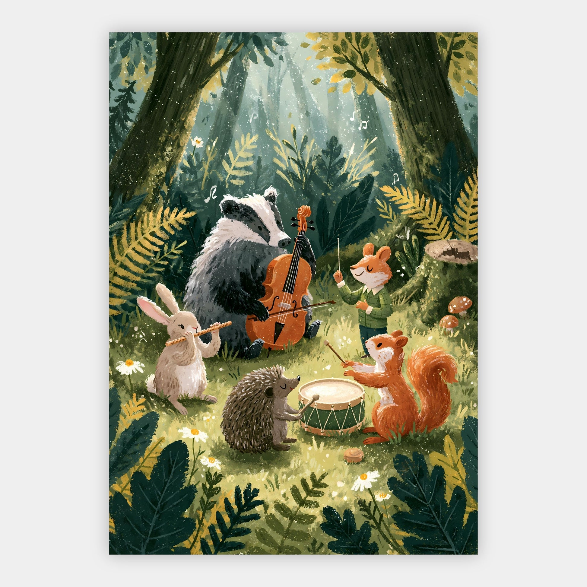 Tierorchester im Wald Poster – Freisteller