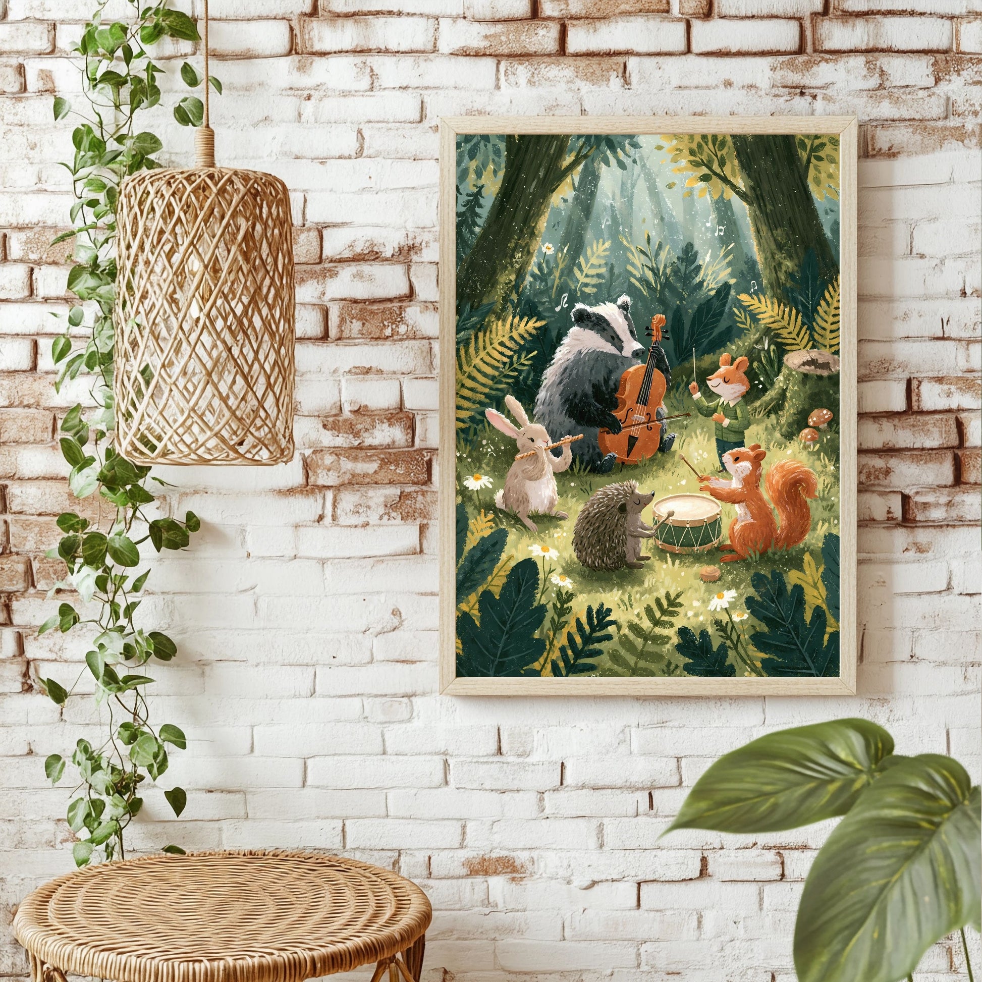 Tierorchester im Wald Poster – Raumansicht 1