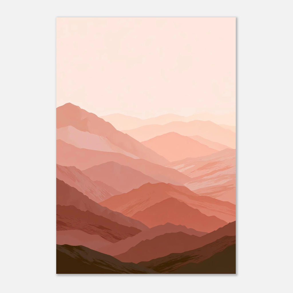 Berge in Altrosa Verlauf Poster – Produktansicht 3