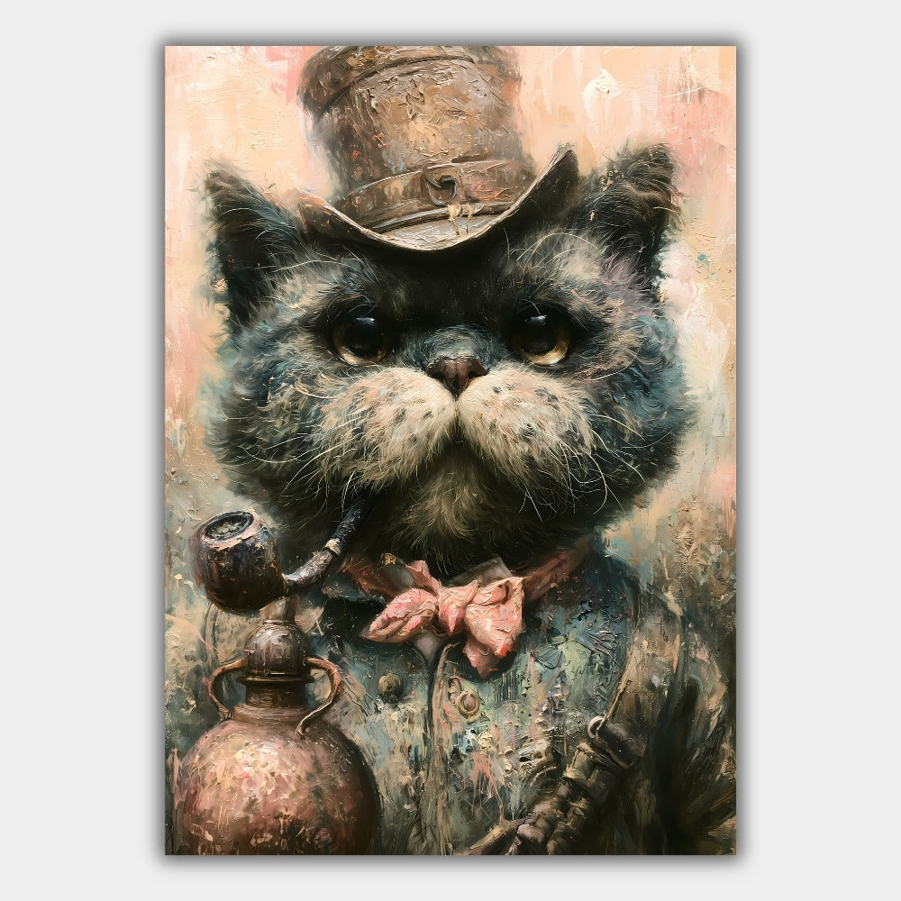 Steampunk Katze Vintage Poster – Produktansicht 1