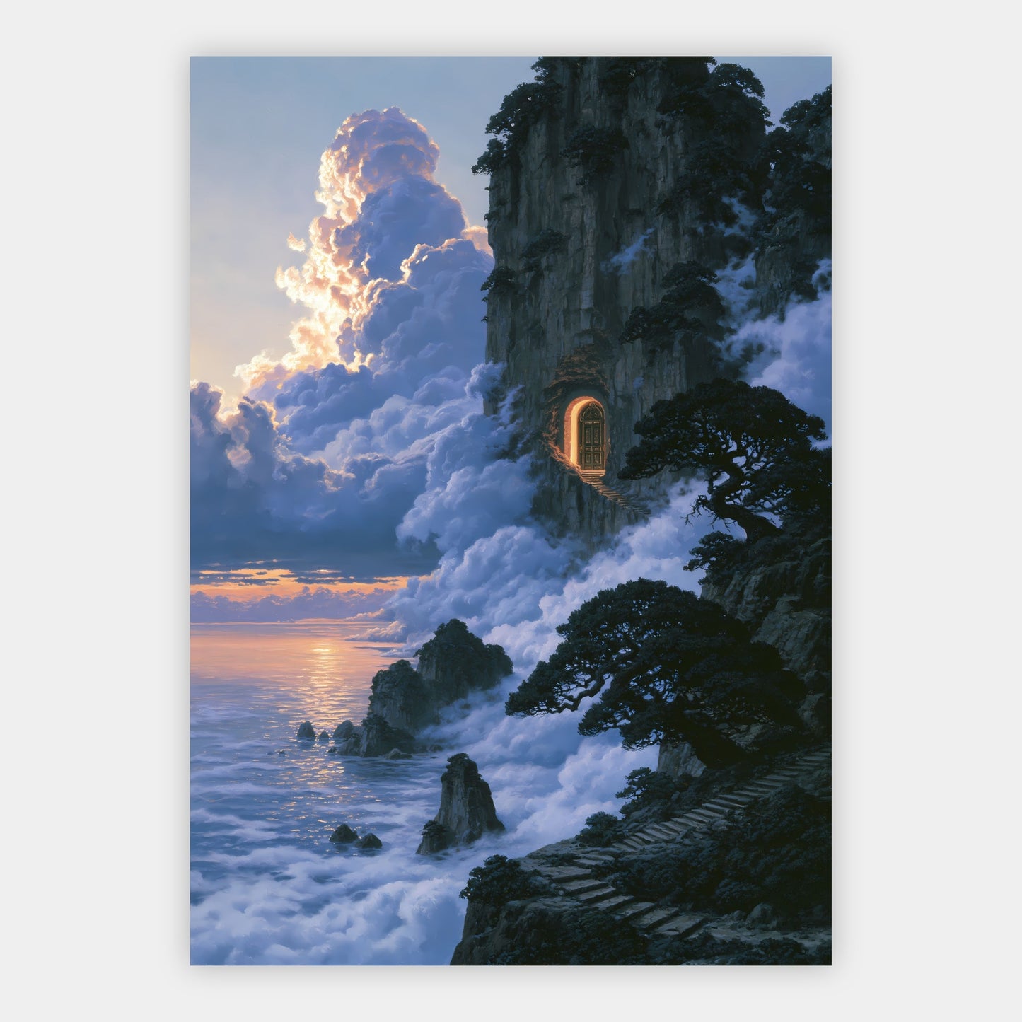 Tür in der Wolkenklippe Poster – Freisteller